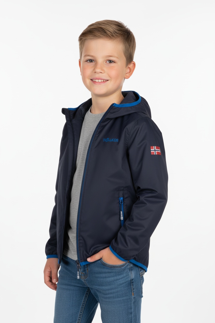 Image of TROLLKIDS Regenjacke "KIDS TROLLTUNGA JACKET" mit Kapuze für Kinder und Jugendliche, wasserdicht, leichtes Material