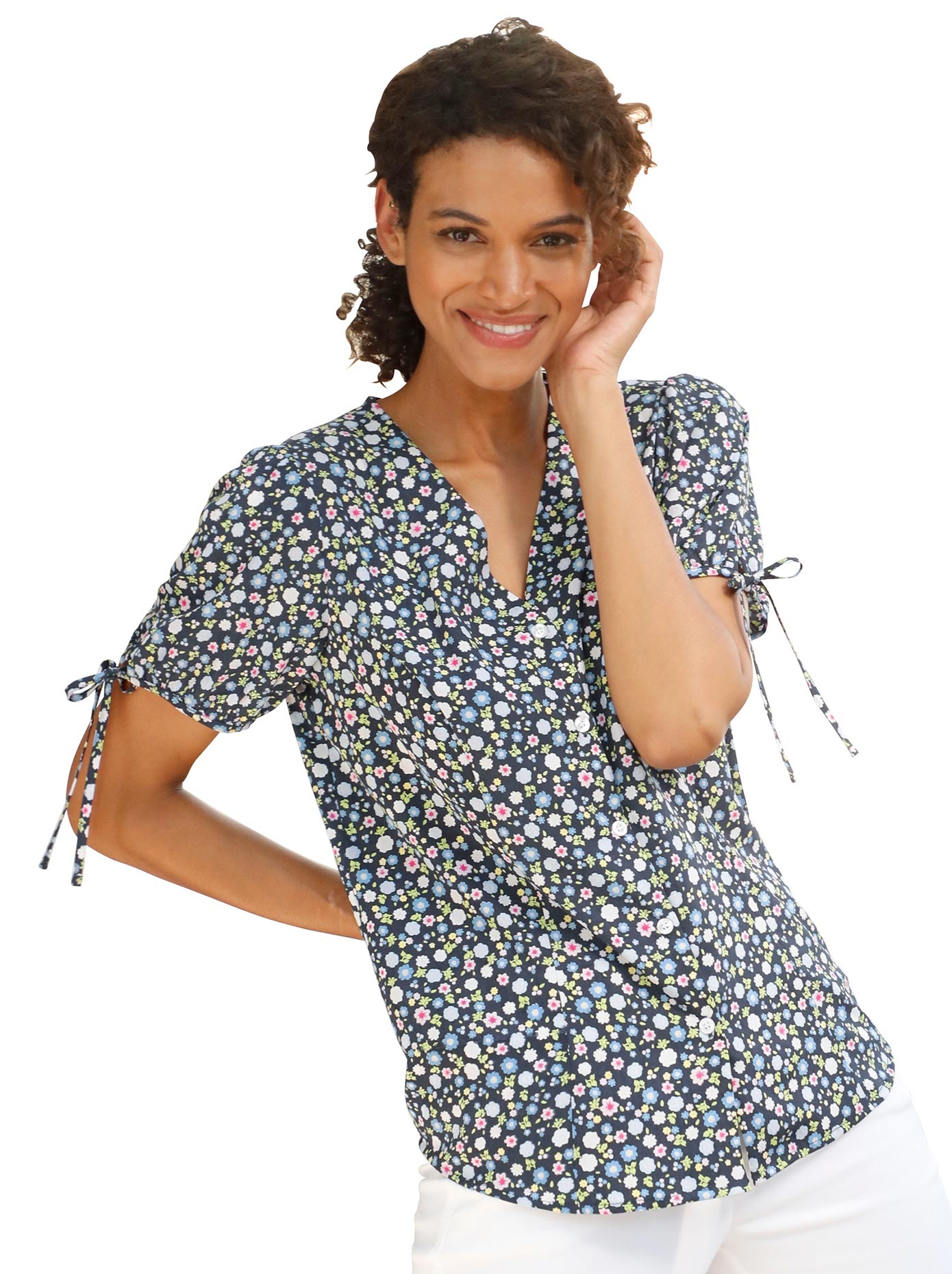 Bluse mit süssen Blümchen-Motiven