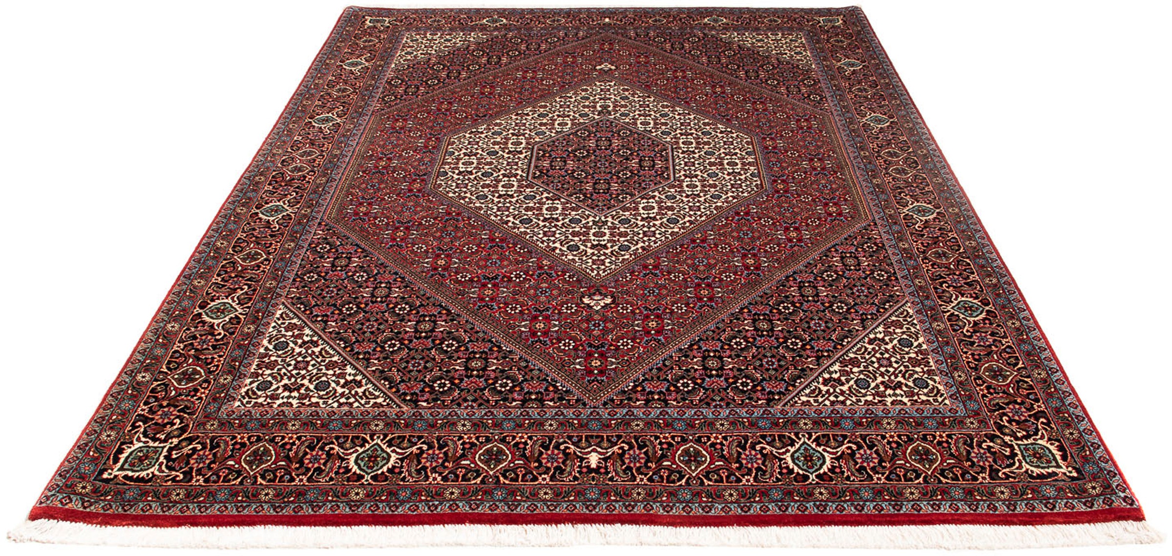 Image of morgenland Orientteppich »Perser - Bidjar - 245 x 172 cm - dunkelrot«, rechteckig, 15 mm Höhe, Wohnzimmer, Handgeknüpft, Einzelstück mit Zertifikat bei Ackermann Versand Schweiz
