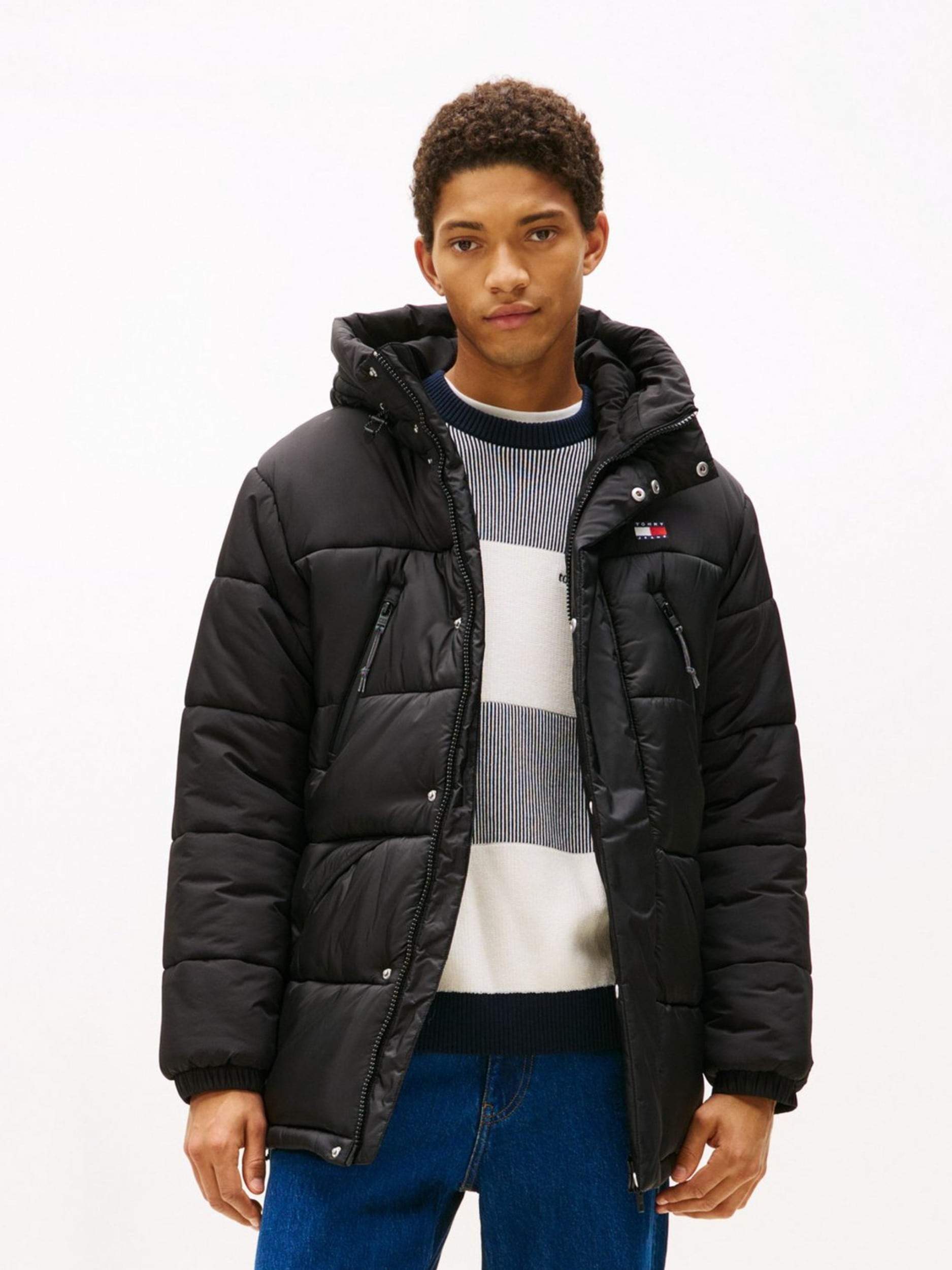 Image of Tommy Jeans Steppmantel "FABRIC MIXED PARKA" Regular fit mit Kapuze