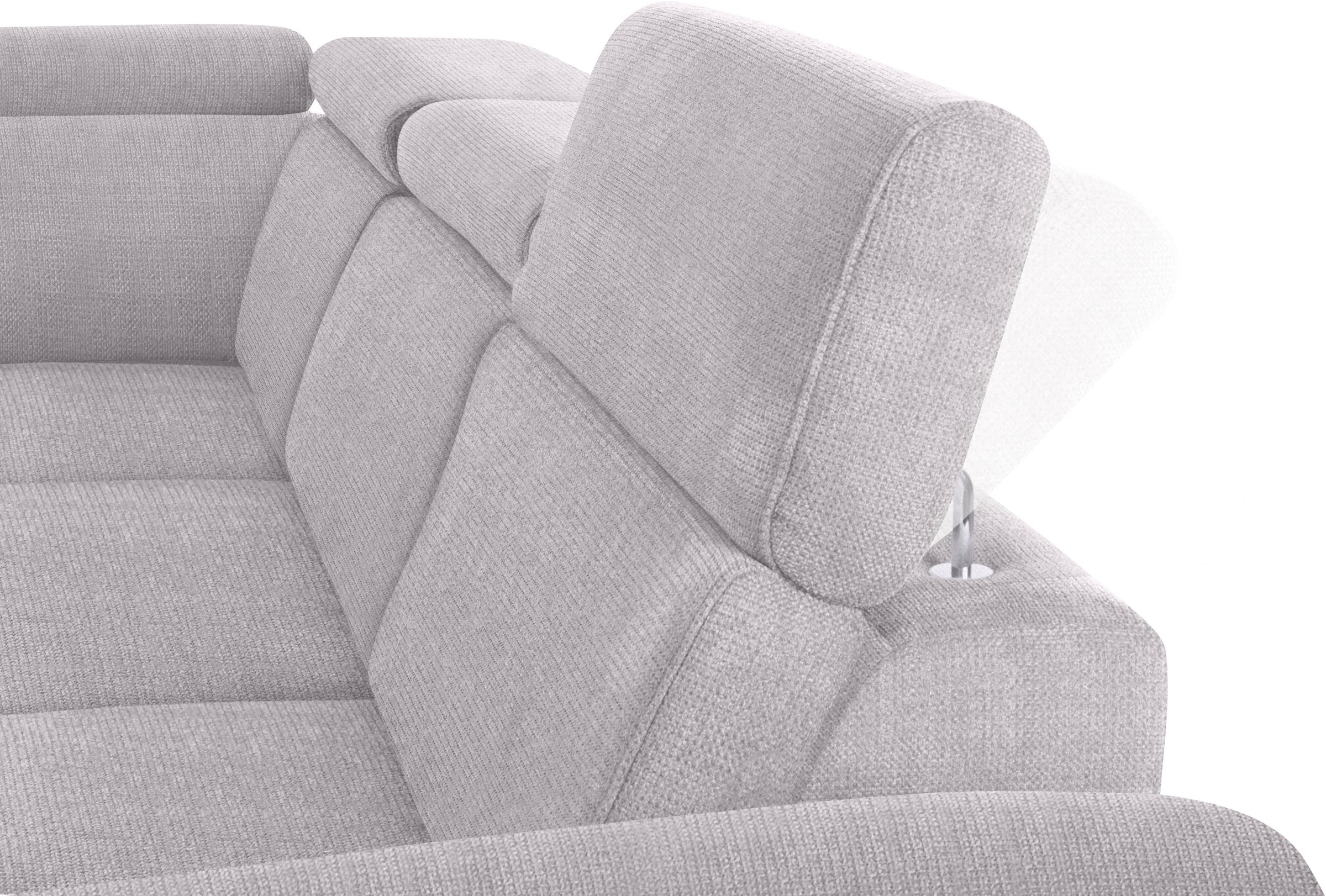 sit&more Ecksofa, inklusive Kopfteilverstellung, wahlweise mit Bettfunktion und Bettkasten