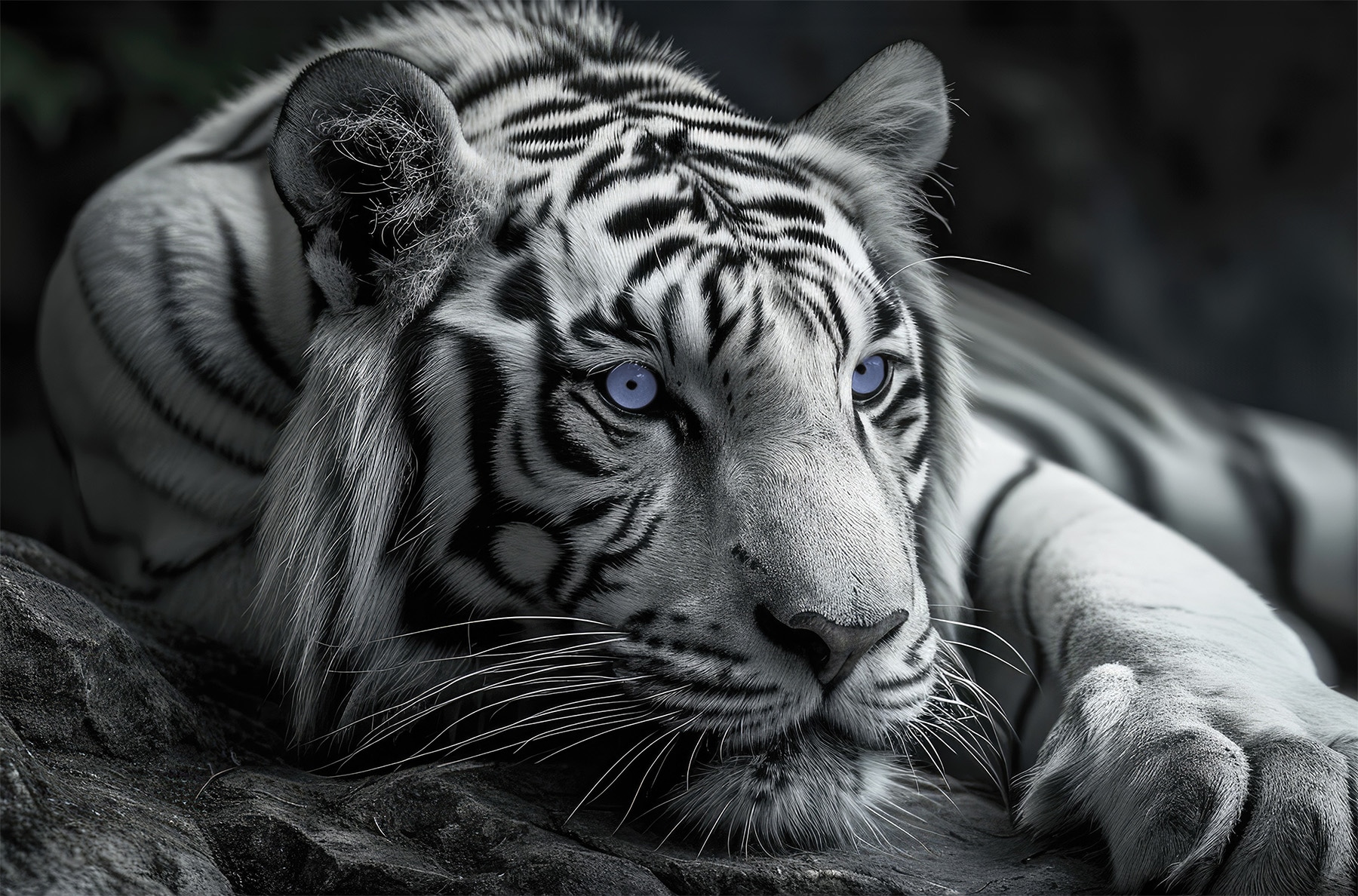 Image of Bönninghoff Bild "Wandbild TIGER 78x118 cm – Leinwandbild Keilrahmen Deko modern" Raubkatzen Tiger Wildtiere auf Keilrahmen gespannt