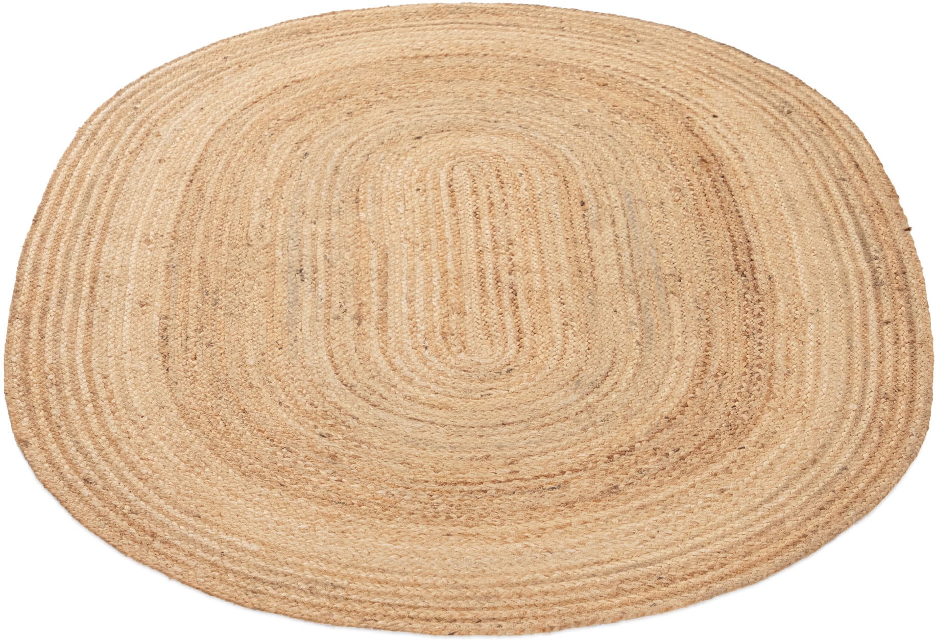 carpetfine Teppich »Nele Juteteppich Naturfaser«, rund, 6 mm Höhe, geflochtener Wendeteppich aus 100%Jute, in rund und oval, viele Grössen
