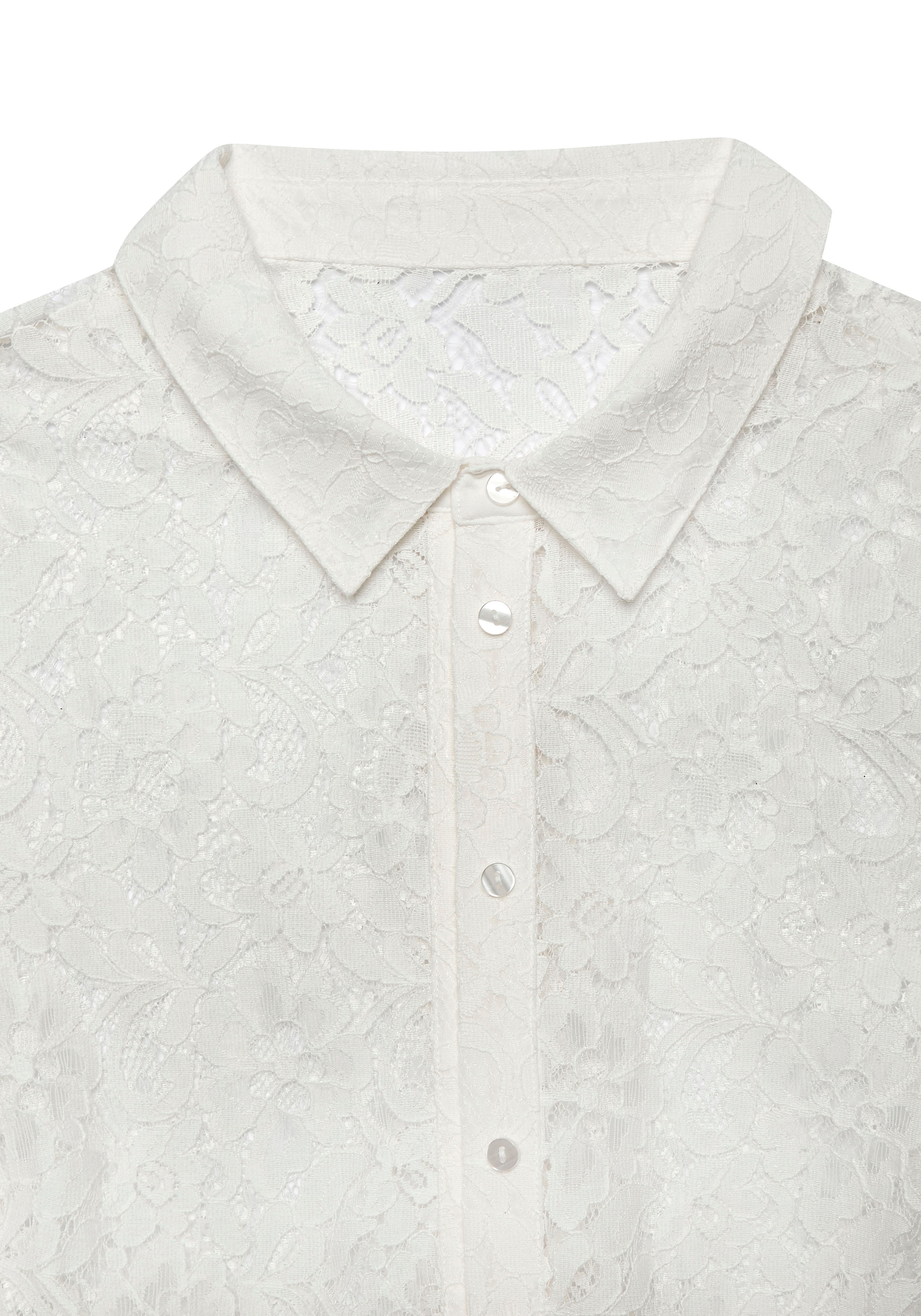 LASCANA Spitzenbluse, mit Hemdblusenkragen, Spitzenbluse, transparente Bluse, festlich