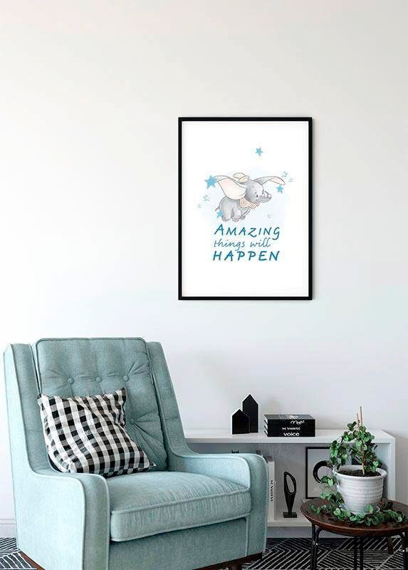 Komar Bild »Dumbo Amazing«, Disney, (1 St.), Wandbild zur Dekoration im Kinderzimmer - ohne Rahmen