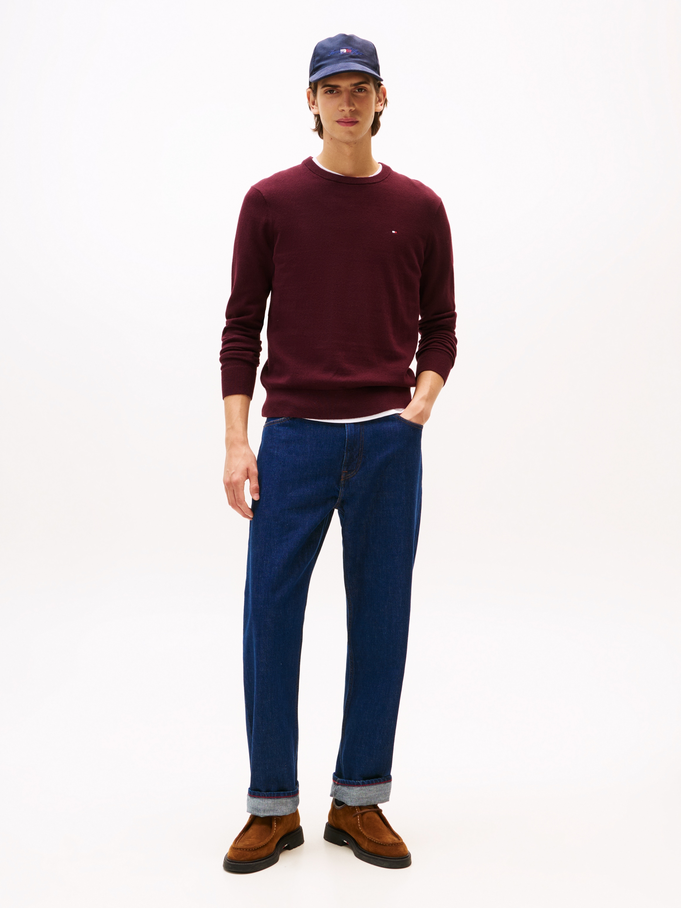Tommy Hilfiger Rundhalspullover »PIMA ORG CTN CASHMERE CREW NECK«