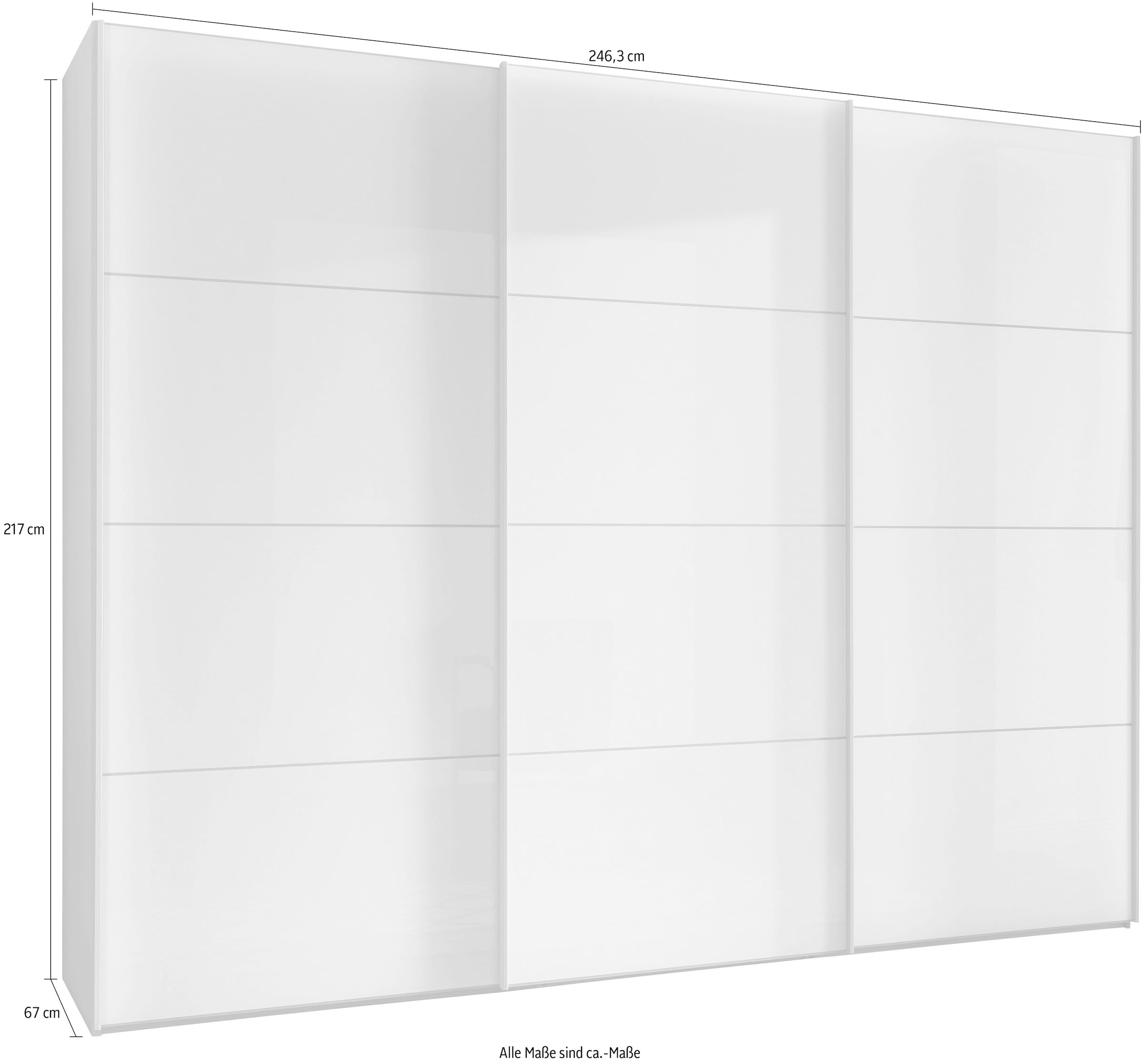 WIEMANN Armoire à portes coulissantes »Kos« avec porte miroir et joint d'ombre