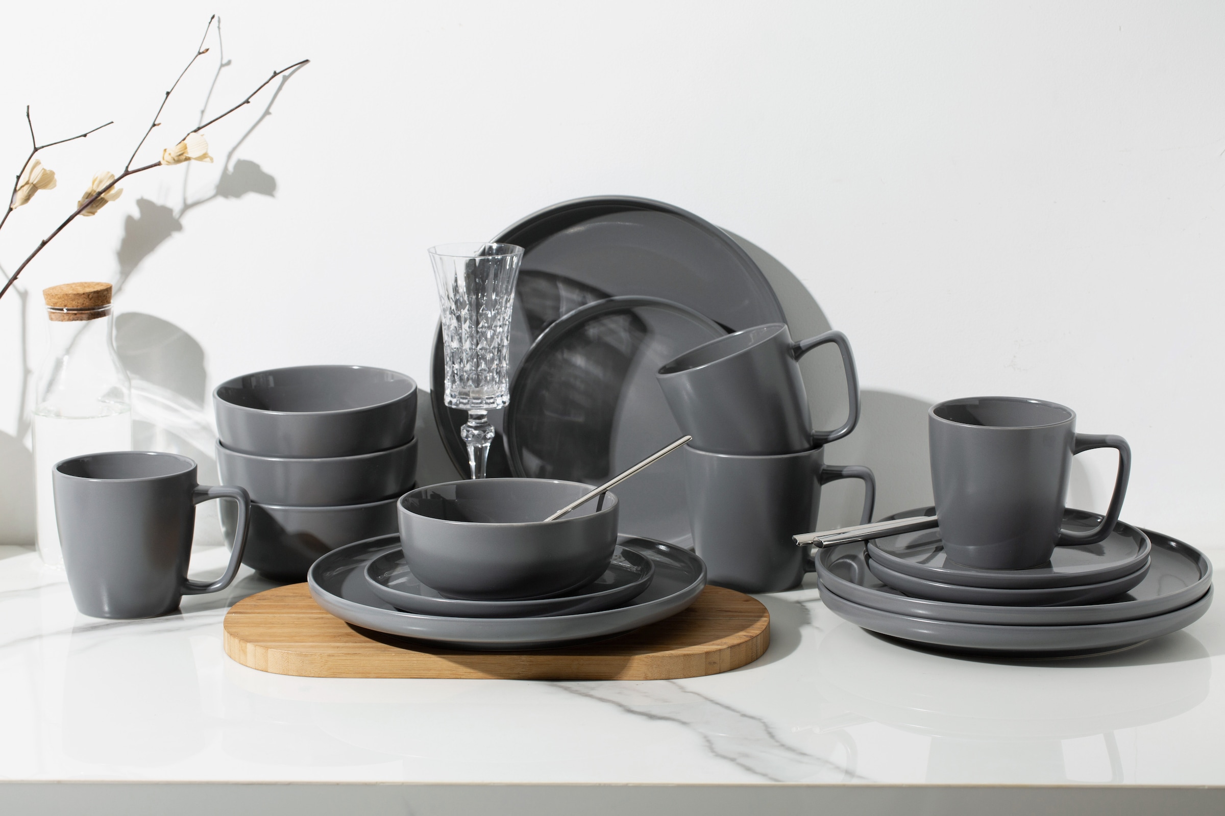 my home Set de vaisselle »Timula, aussen matt, innen glänzend« spülmaschinenfest und mikrowellengeeignet