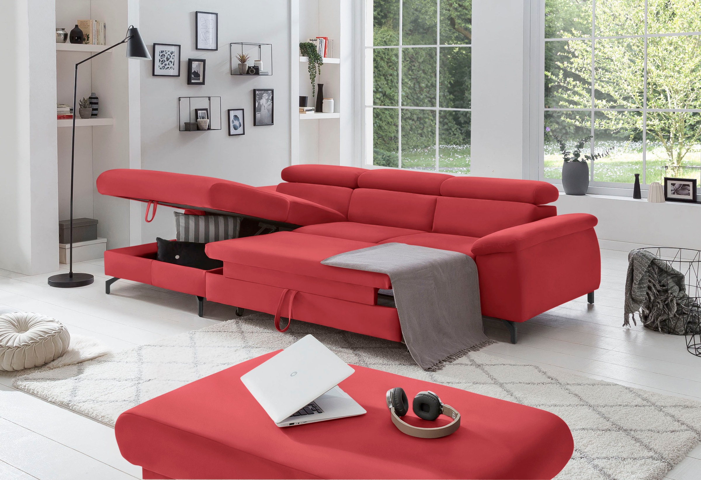 COTTA Ecksofa »Kitty L-Form«, mit Kopfteilverstellung, wahlweise mit Bettfunktion & Bettkasten
