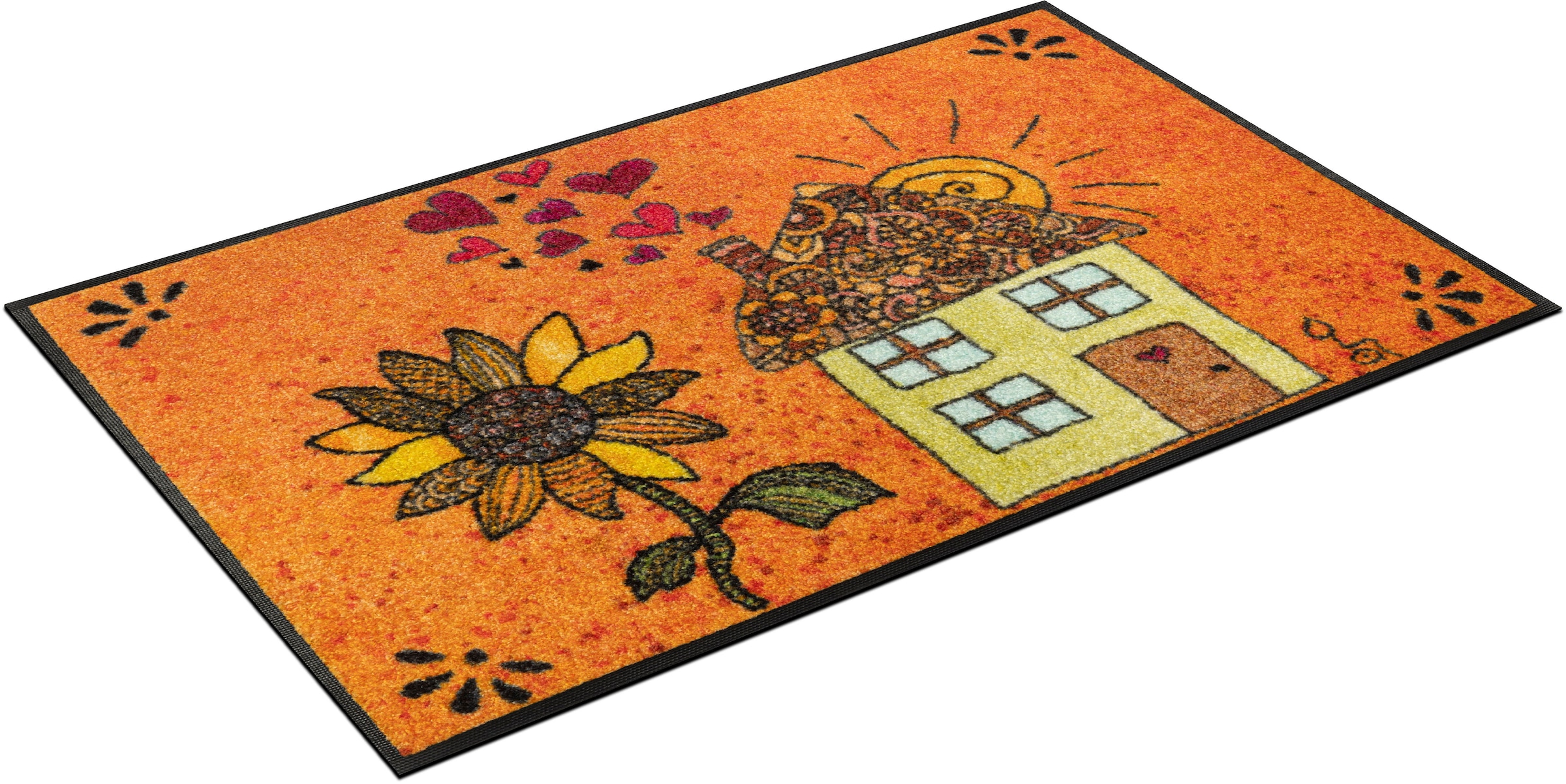 Image of wash+dry by Kleen-Tex Fussmatte »Sonnenhaus«, rechteckig, 7 mm Höhe, Schmutzfangmatte, rutschhemmend, In- und Outdoor geeignet, waschbar bei Ackermann Versand Schweiz