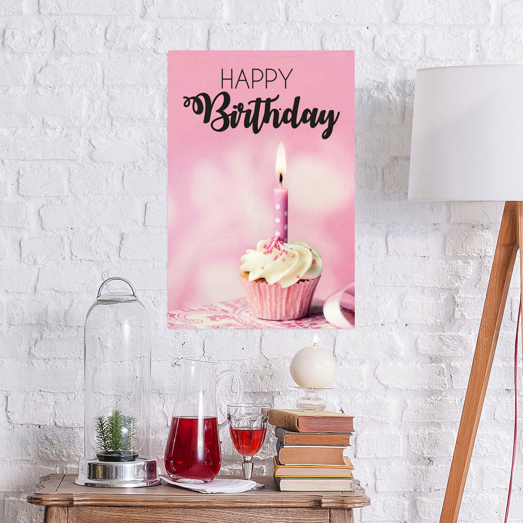 Image of queence Metallbild "Birthday" Essen Schriftzug 1 Stk. tlg. Stahlschilder