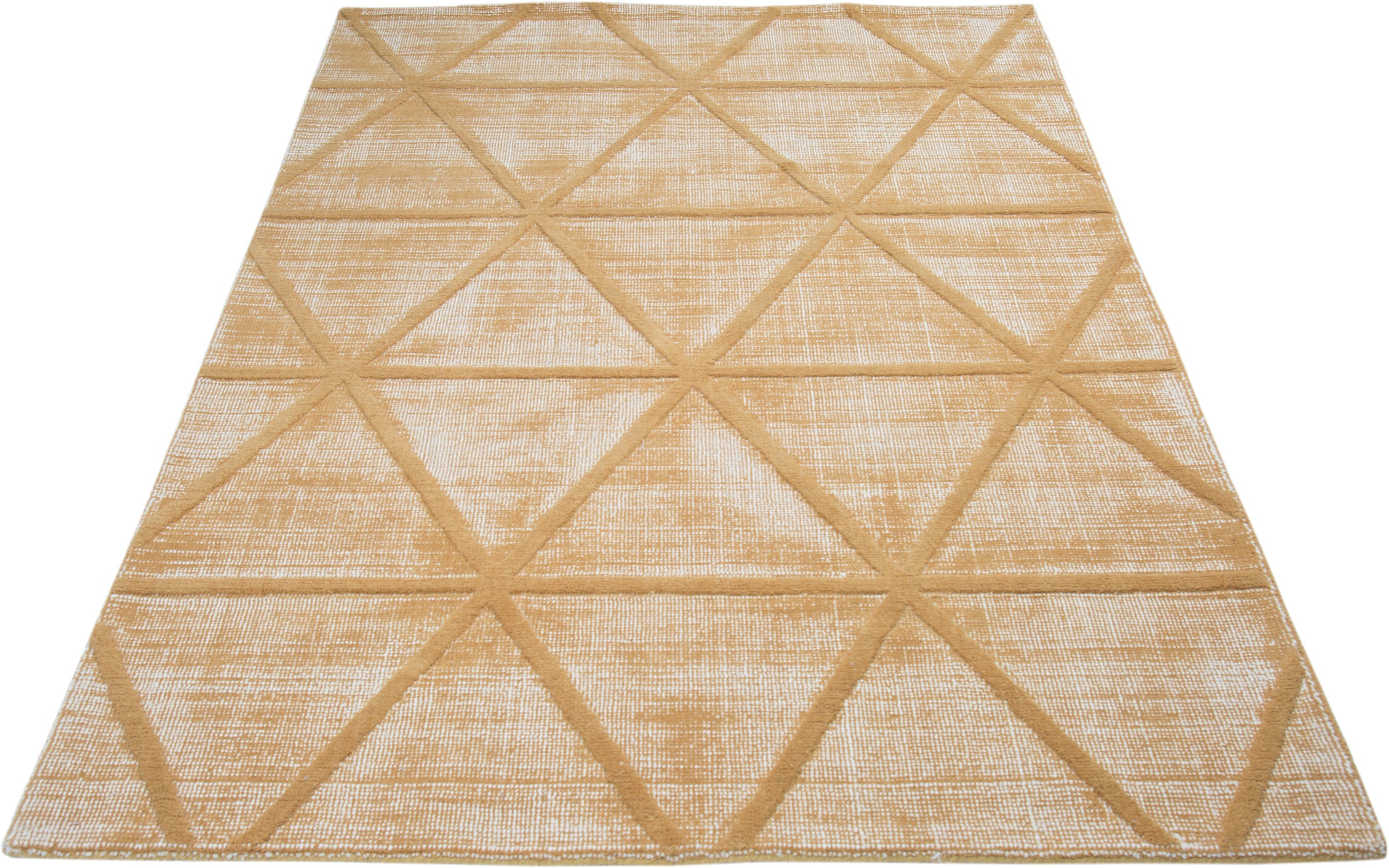 Image of LeGer Home by Lena Gercke Wollteppich »Sunay«, rechteckig, 13 mm Höhe, reine Wolle, Hoch-Tief-Effekt, Teppich im Vintage-Look, Dreieck-Muster, ideale Teppiche für Wohnzimmer, Ankleidezimmer & Schlafzimmer bei Ackermann Versand Schweiz