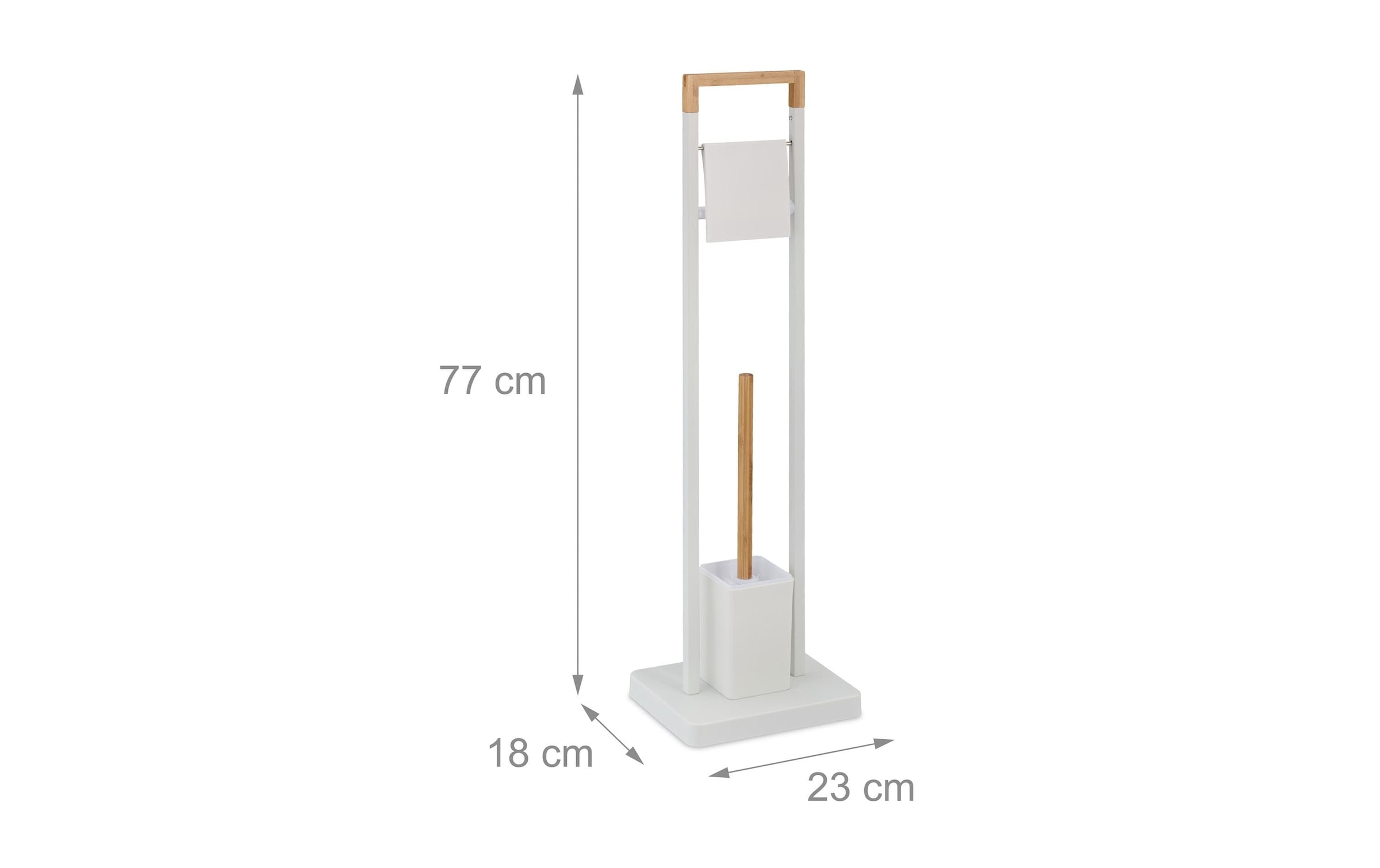 relaxdays Garniture de WC »Edelstahl Bambus« aus acier inoxydable | bambou | métal | plastique