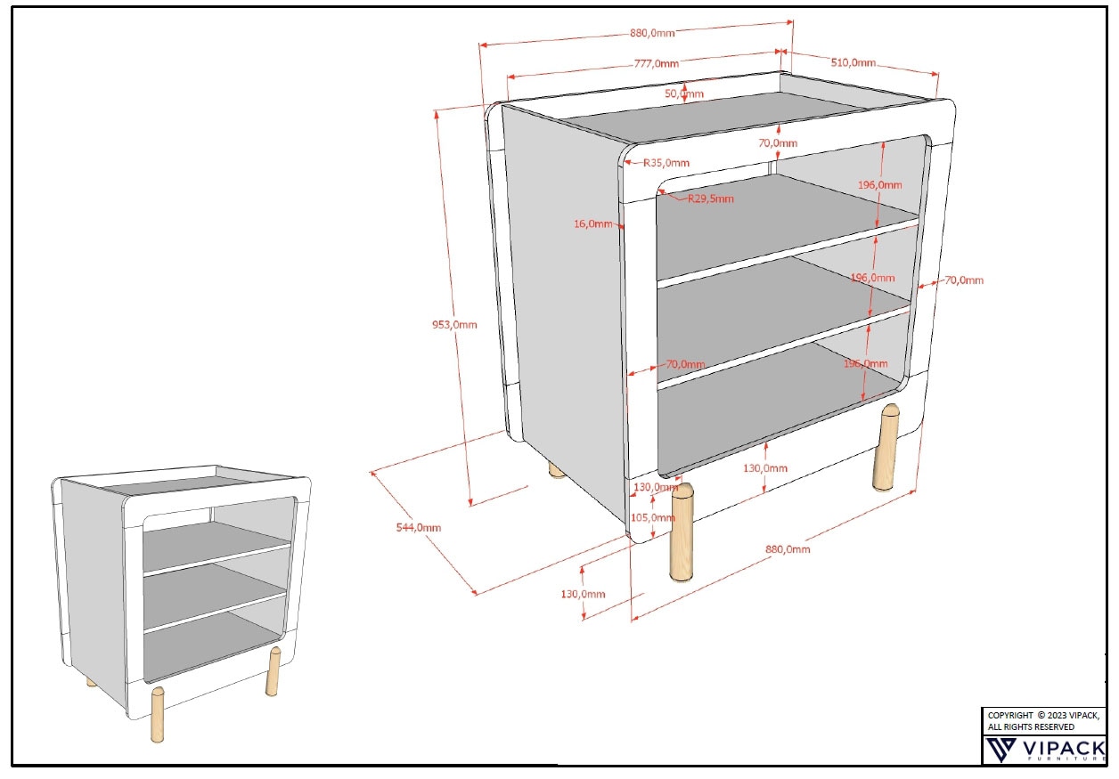 Vipack Kommode »Smile, Wickelregal mit 3 Fächern, MDF weiss lackiert« B/H/T ca. 88x95,3x54,4cm, Fläche für Wickelauflage B: 77 x T: 51 cm,  ohne Wickelauflage, feste Böden, bietet viel Stauraum