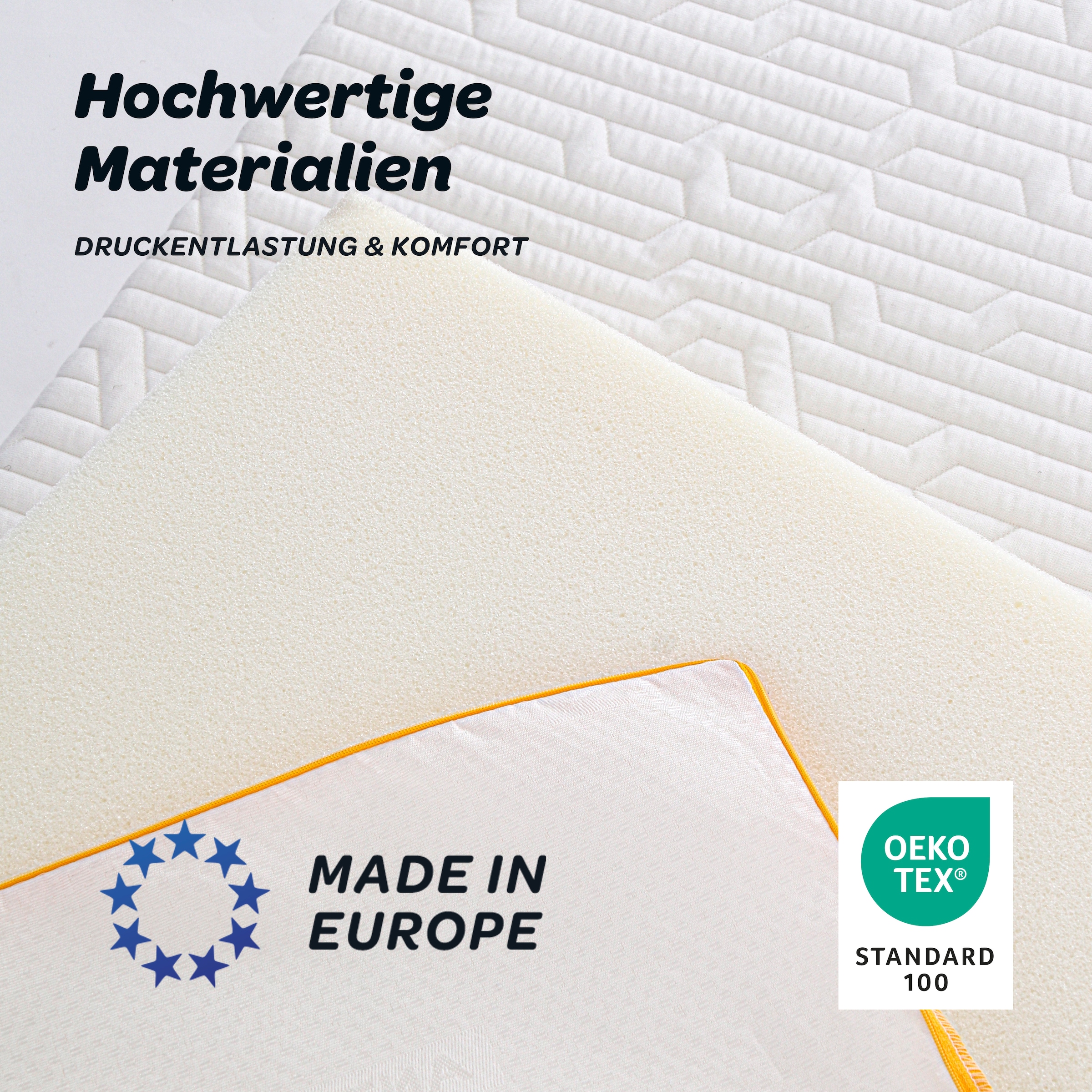Dunlopillo Topper »Elements, Premium Viscotopper 90x200 & 140x200 cm & weitere Grössen« surmatelas fabriqué dans l’UE, adapté aux lits boxspring,
