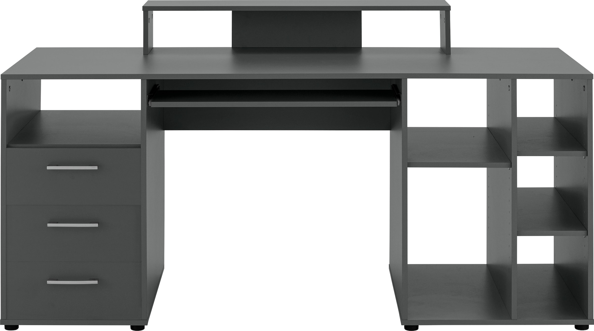 Image of VOGL Möbelfabrik Schreibtisch "Timra" Tastaturauszug, Aufsatz & Towerfach, Breite 160 cm, Made in Germany