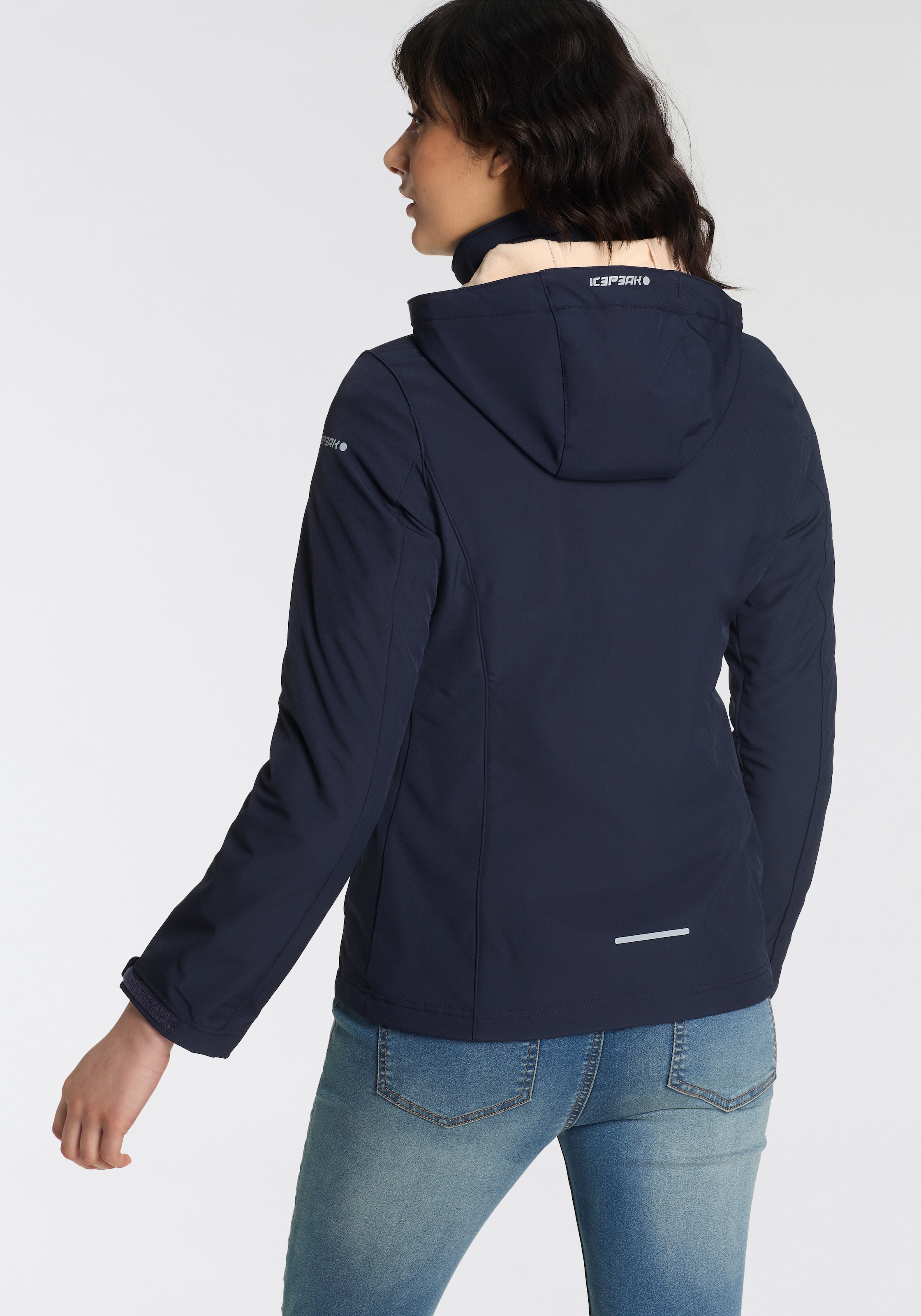 Icepeak Softshelljacke »D SOFTSHELLJACKE BRENHAM«, mit Kapuze, mit hohem Stehkragen