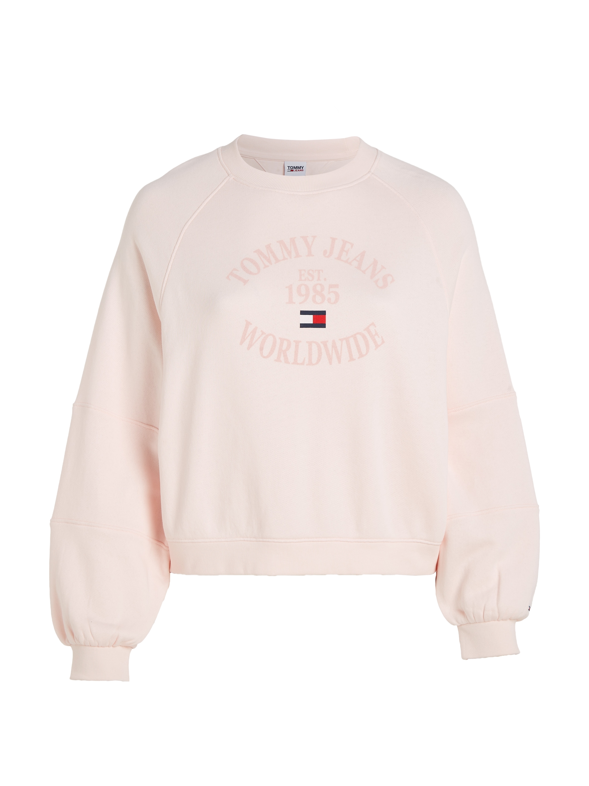 Tommy Jeans Curve Sweatshirt »TJW CRV RLX WORLDWIDE RGLN CREW«, PLUS SIZE CURVE,mit modischem Tommy Jeans Logo-Schriftzug & Flag