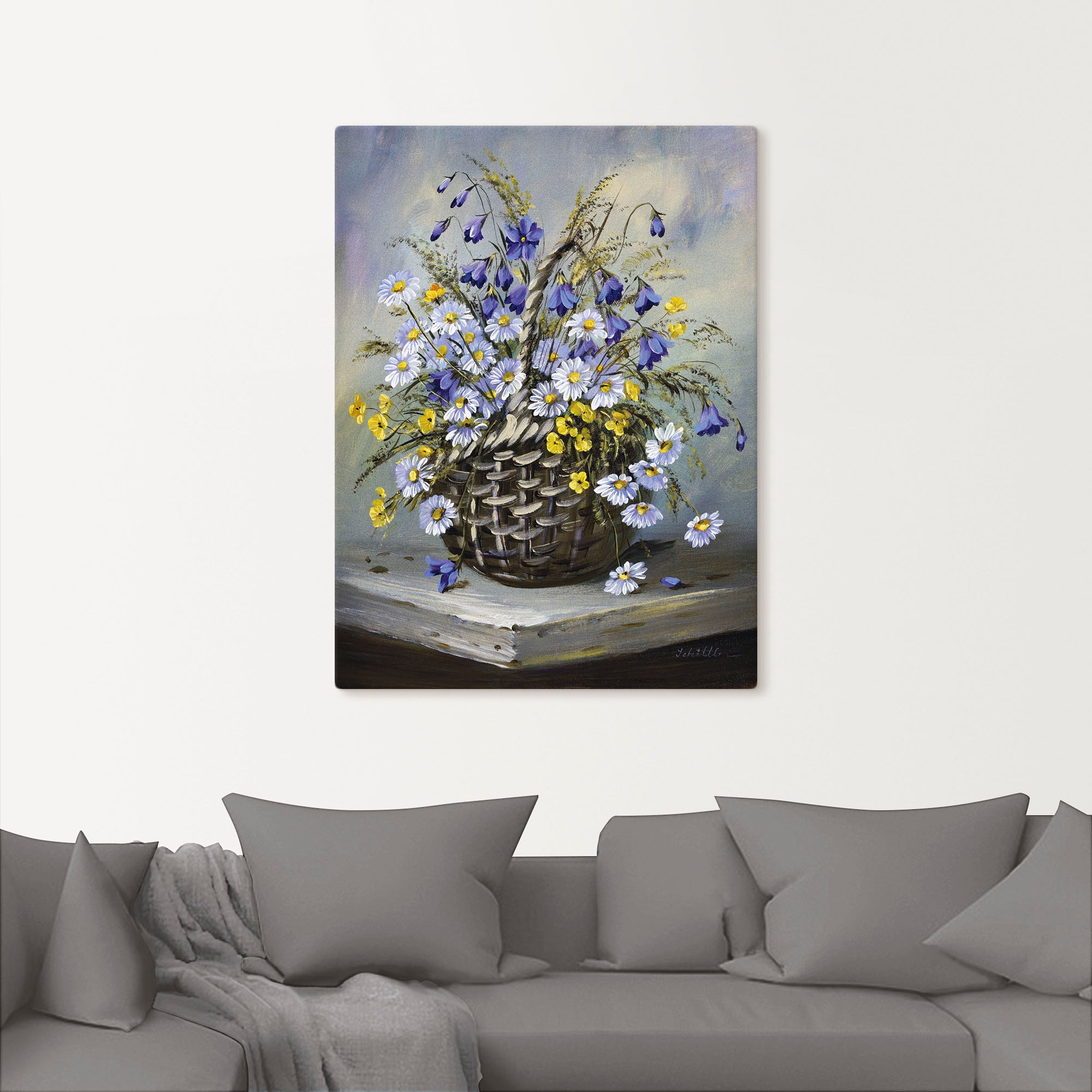 Artland Wandbild »Bunter Korb«, Blumen, (1 St.), als Leinwandbild, Poster in verschied. Grössen