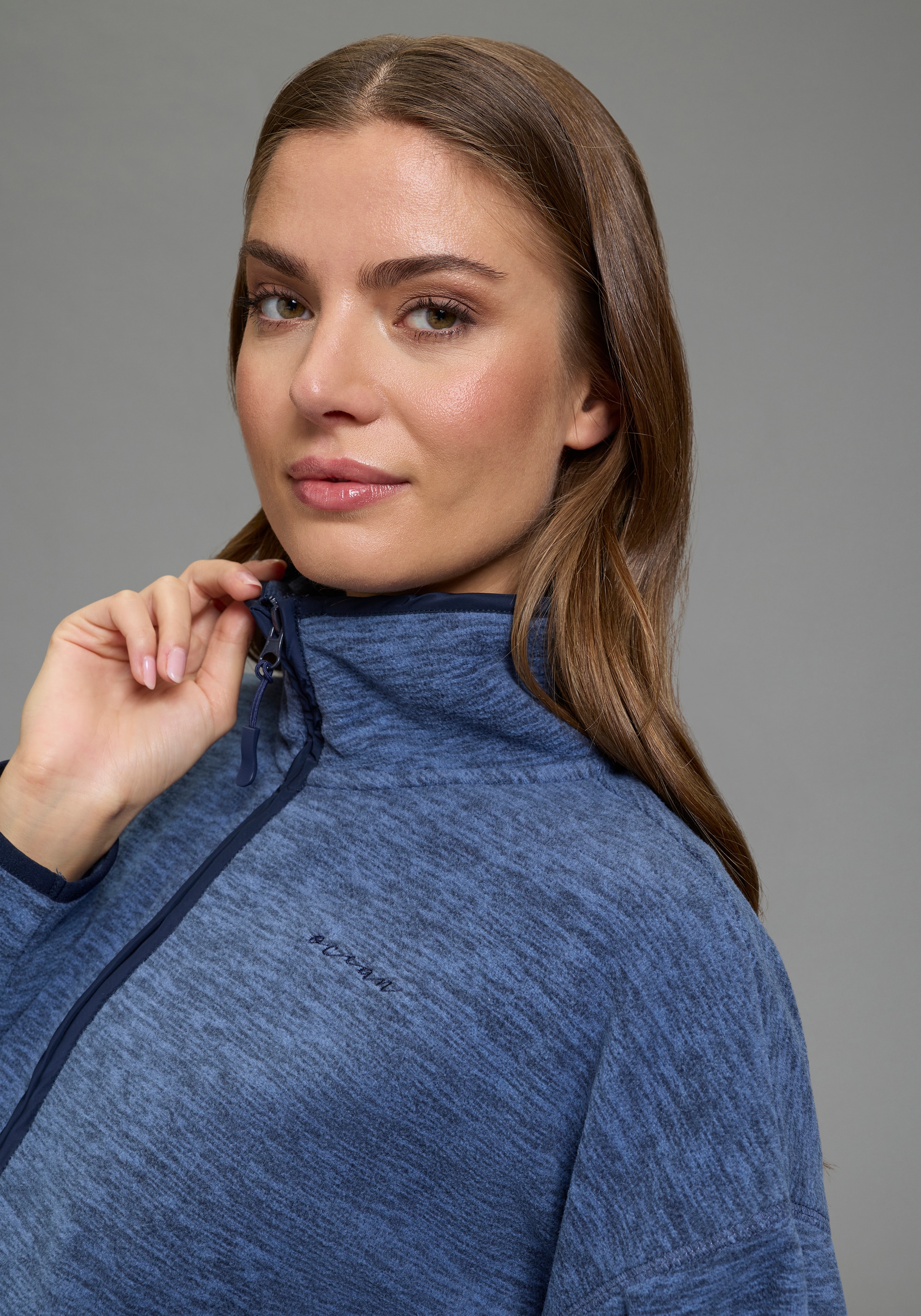 Ocean Sportswear Fleecepullover , mit Logostickerei, mit Reissverschluss, mit Kängurutasche
