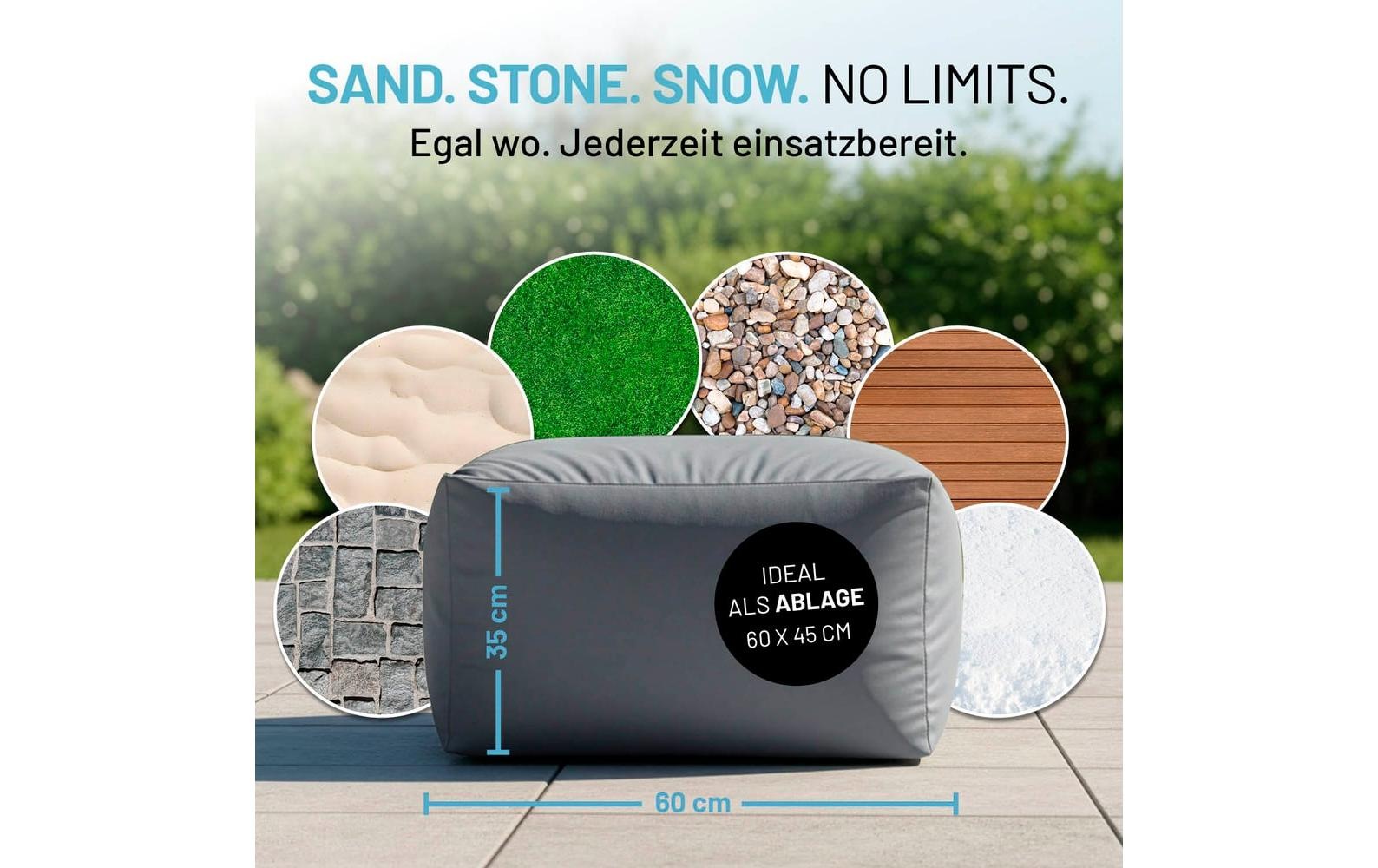 Lumaland Pouf »In-& Outdoor 60 x 45 x 35 cm«