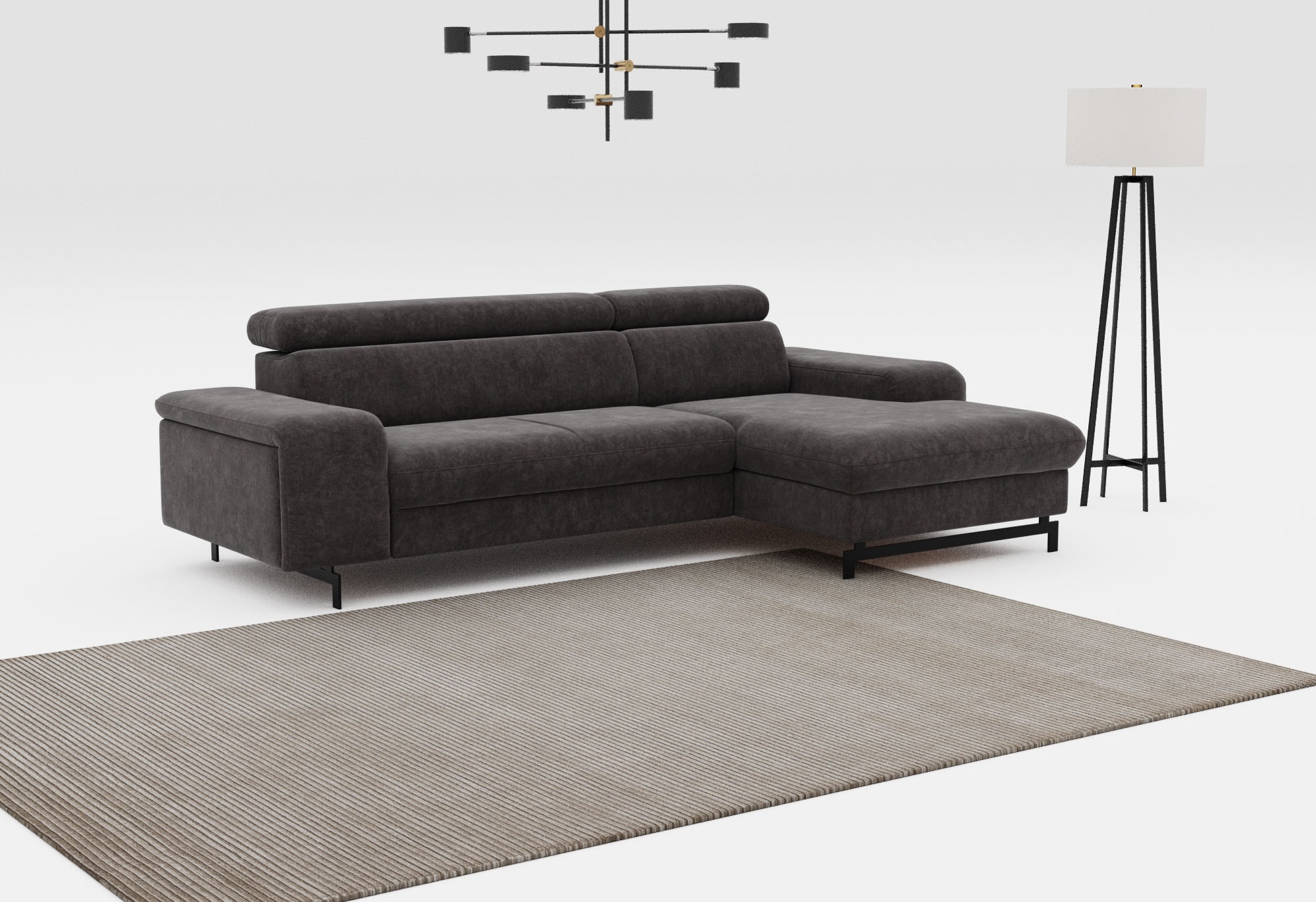COTTA Ecksofa »Emma L-Form«, mit Kopfteilverstellung, wahlweise mit Bettfunktion & Bettkasten