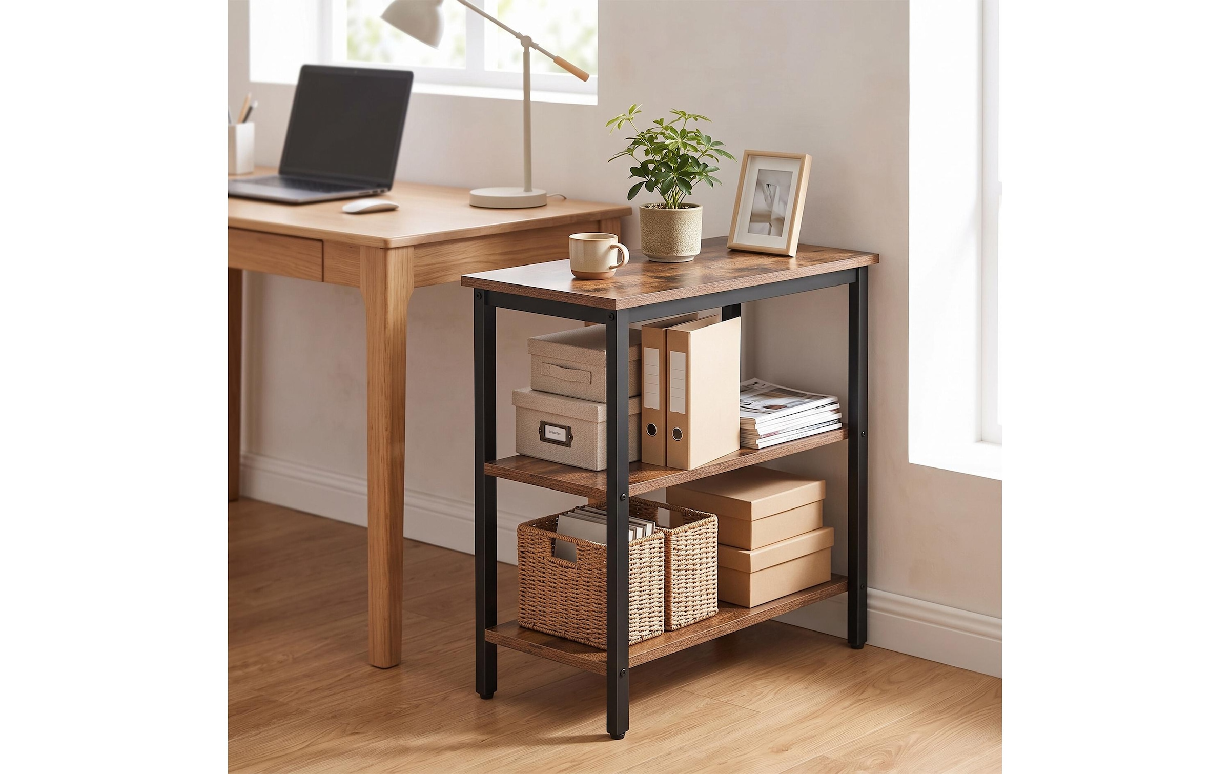 relaxdays Beistelltisch »Beistelltisch 60 x 61 cm, Schwarz/Braun«