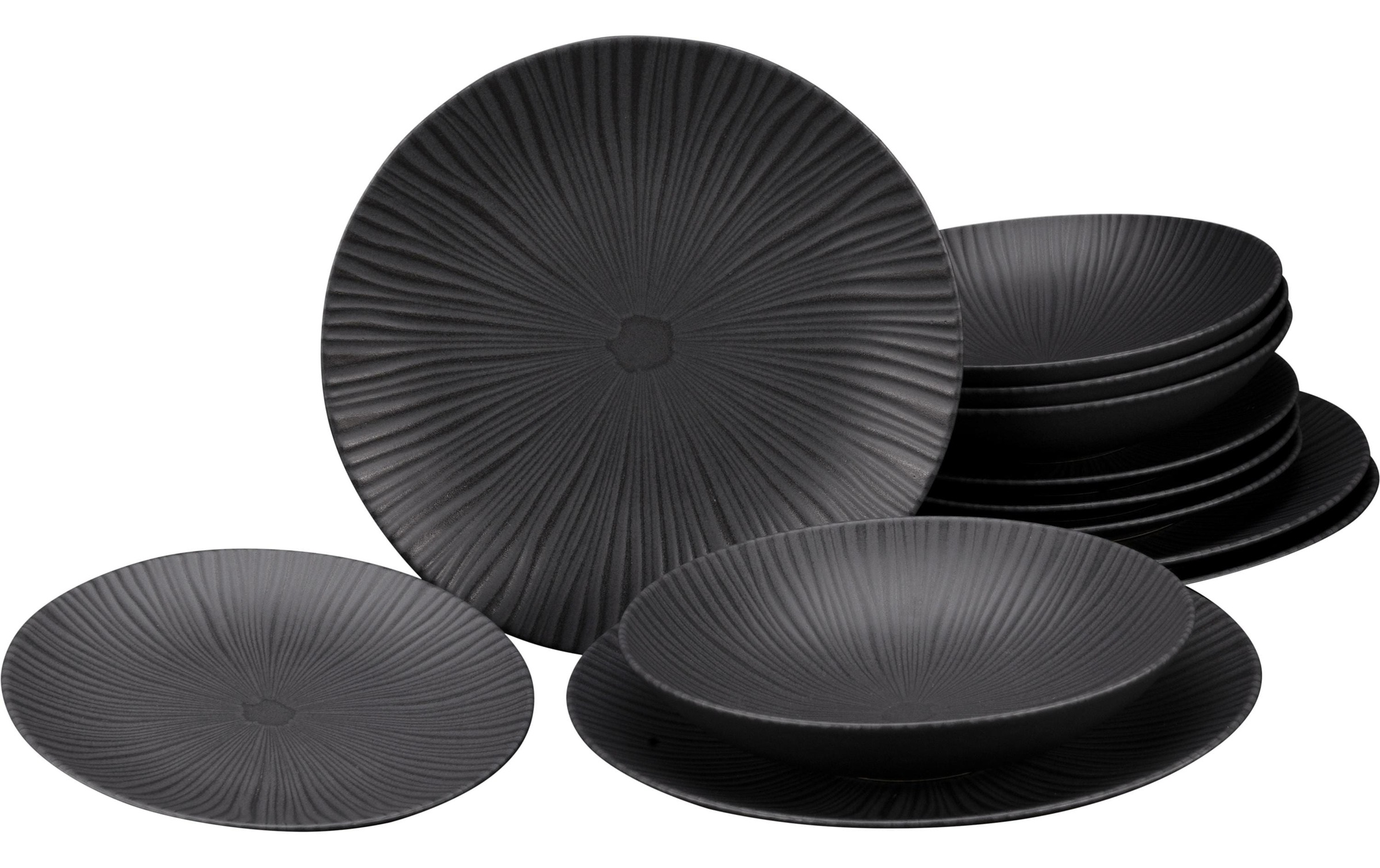Image of CreaTable Kombiservice "Teller-Set Grau/Schwarz"