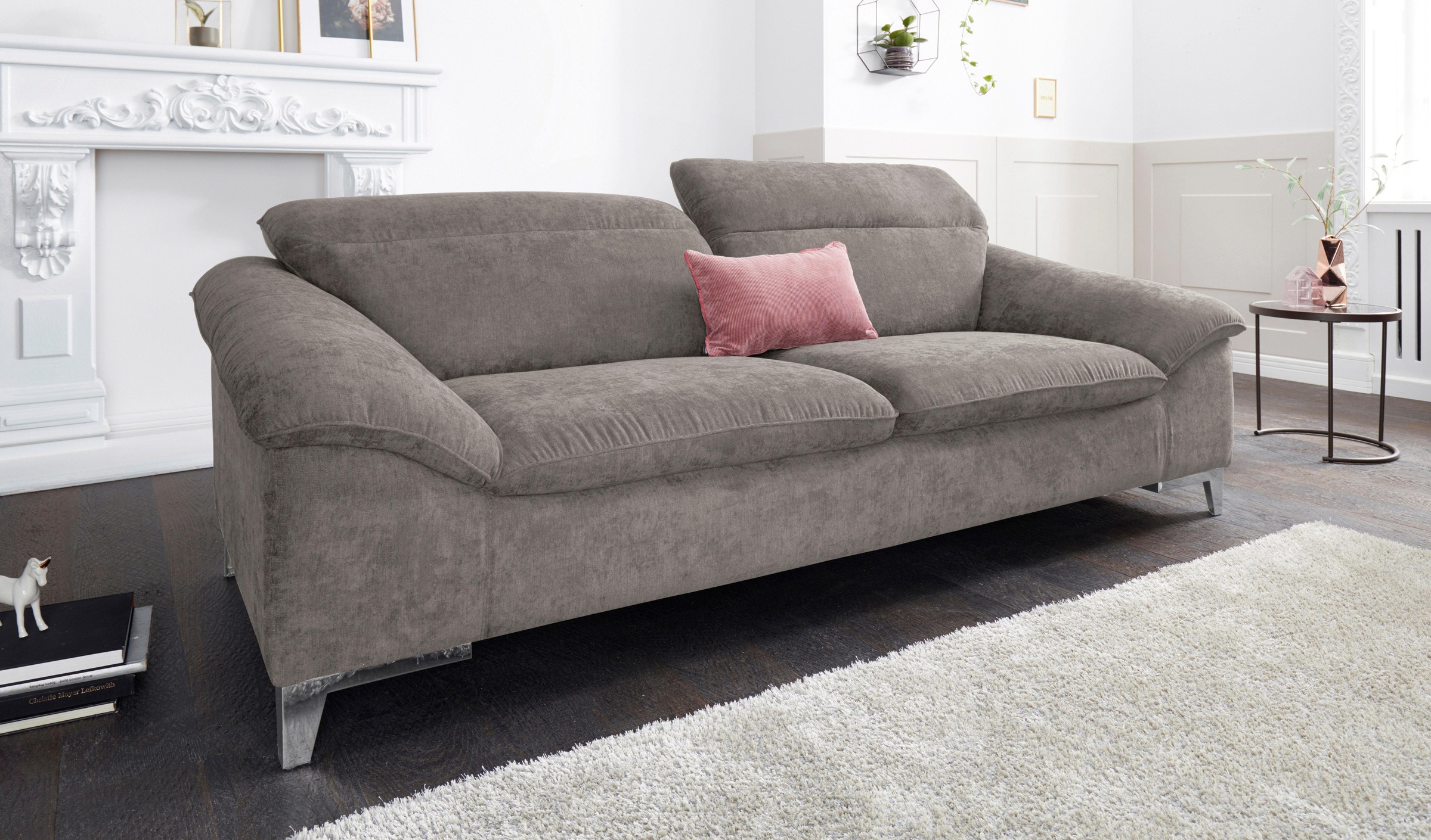 COTTA Polstergarnitur »Teresa« Set,  Set bestehend aus: 3-Sitzer mit Kopfteilverstellung & Hocker