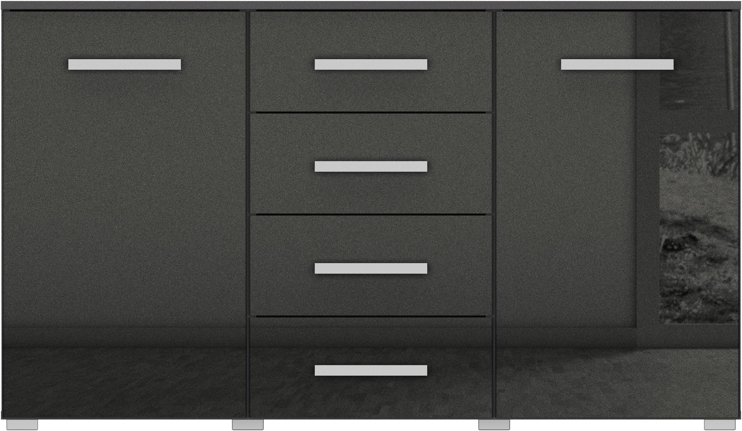 rauch Schubkastenkommode »Sideboard Kommode Kombikommode KOLUNA mit Hochglanzfront« Breite 120 cm mit eleganter Hochglanzfront,  vier grosse Schubladen, mit insgesamt 4 Einlegeböden MADE IN GERMANY