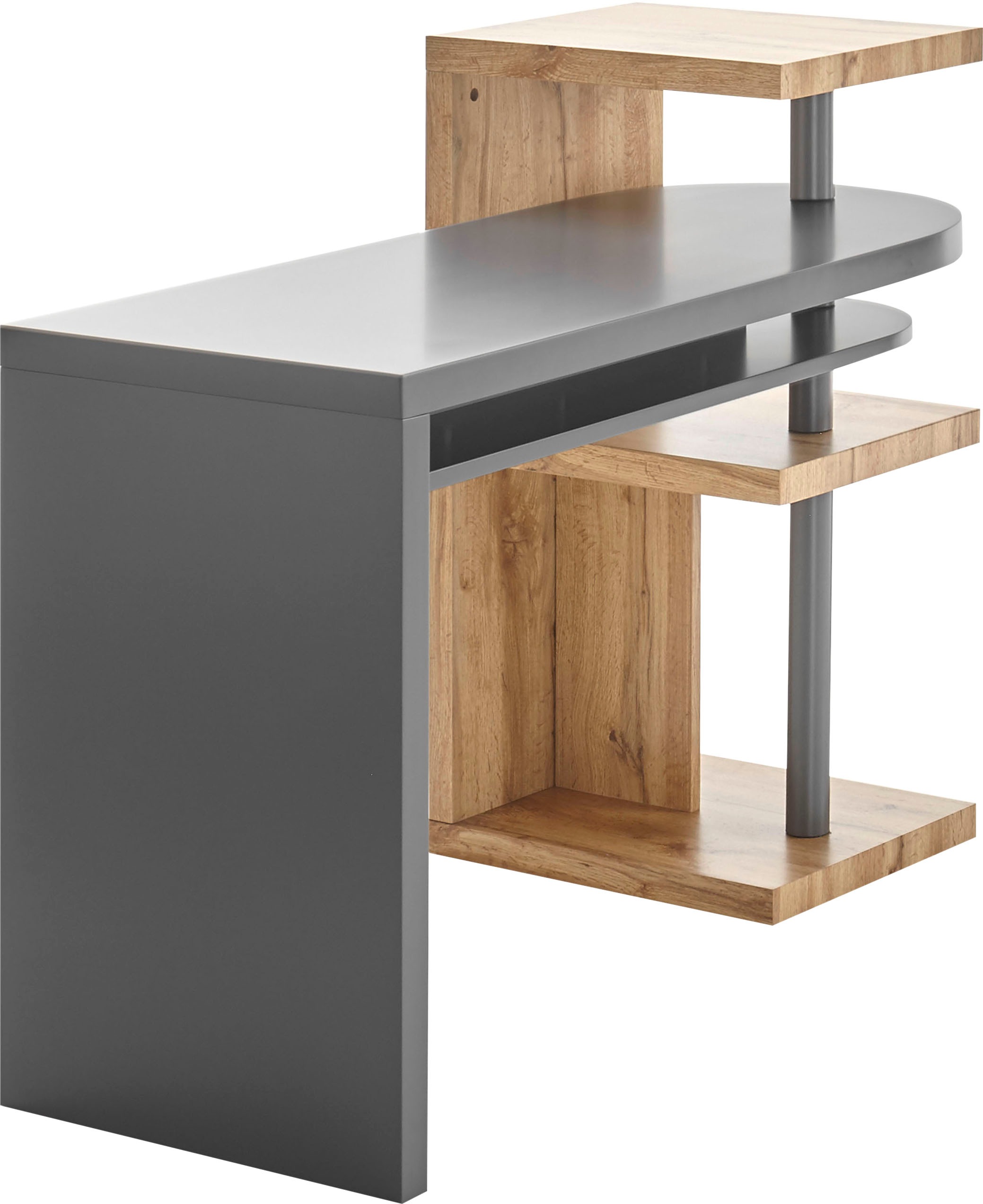 MCA furniture Schreibtisch »Moura«, mit Regalelment weiss hochglanz, Tischplatte schwenkbar, Breite 145 cm