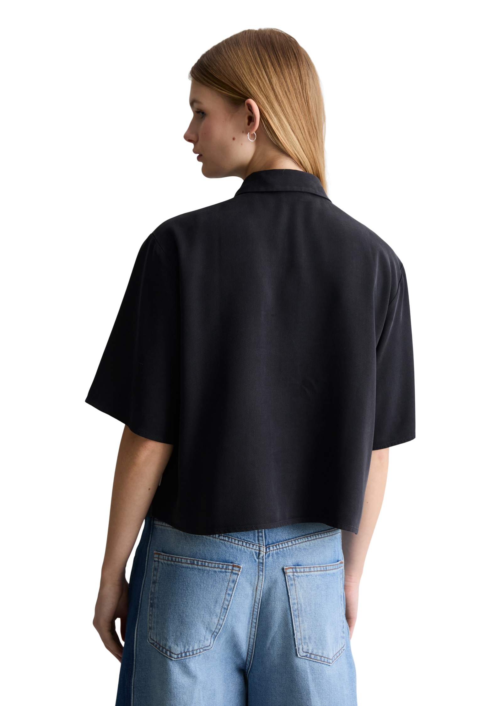 Marc O'Polo DENIM Kurzarmbluse Croped, relaxed fit