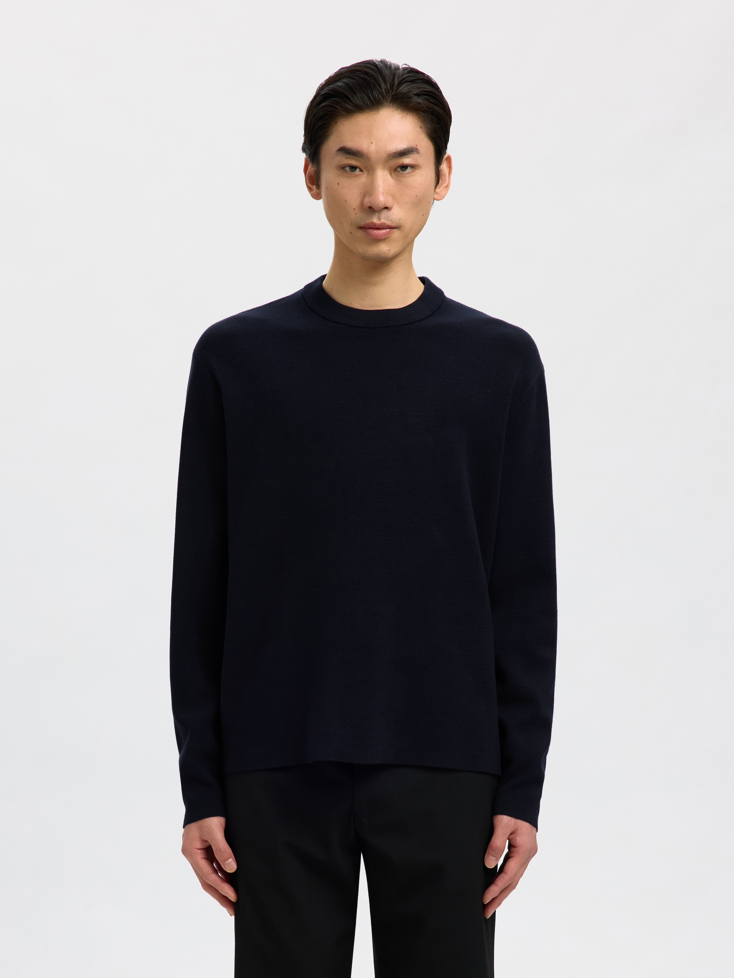 Image of SELECTED Rundhalspullover "SLMTELLER FN CREW NECK NOOS" Viskosemischung, regular fit