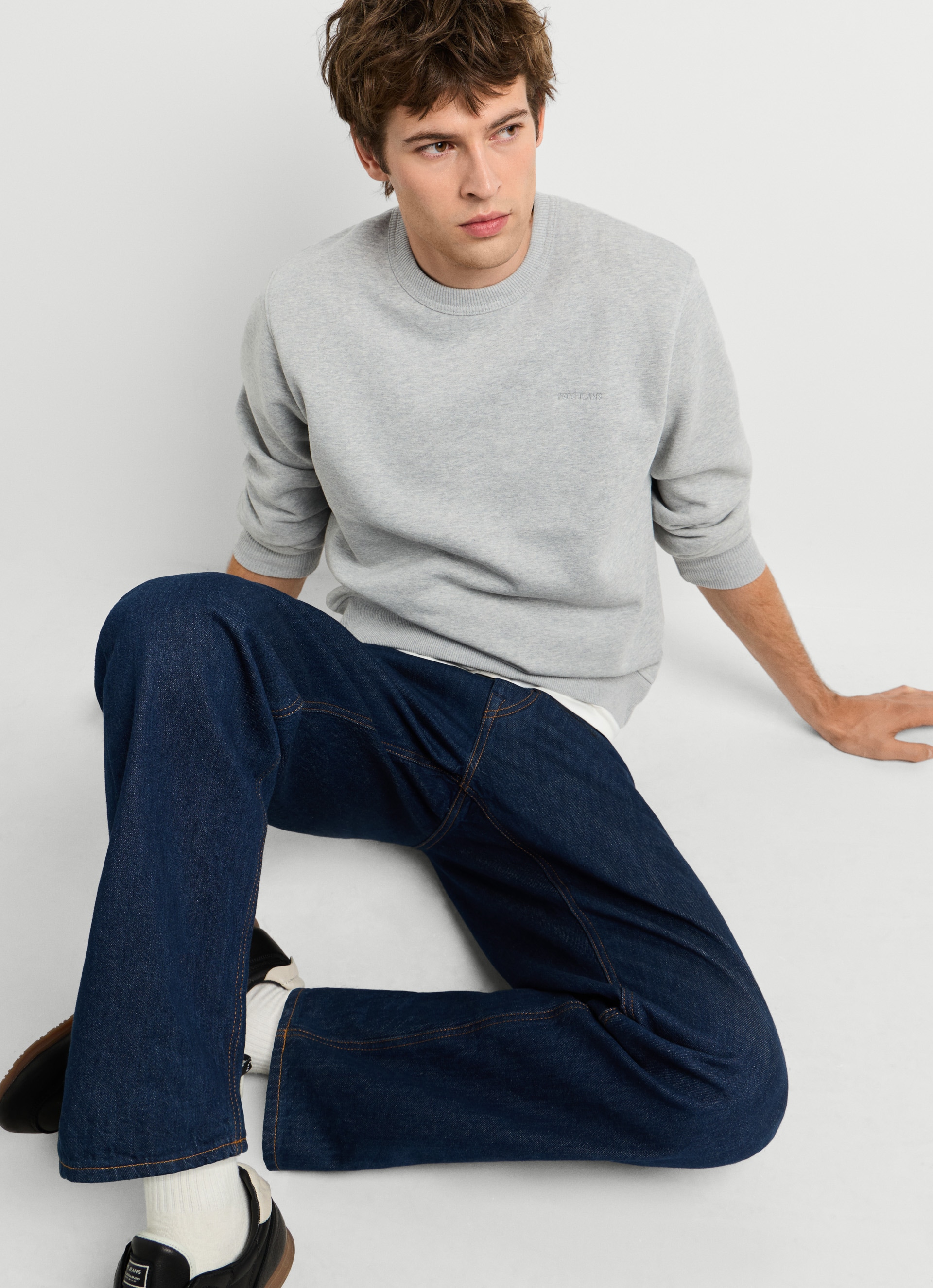 Pepe Jeans Sweat-shirt »JEFFERSON CREW«, avec broderie de logo, mélange de coton
