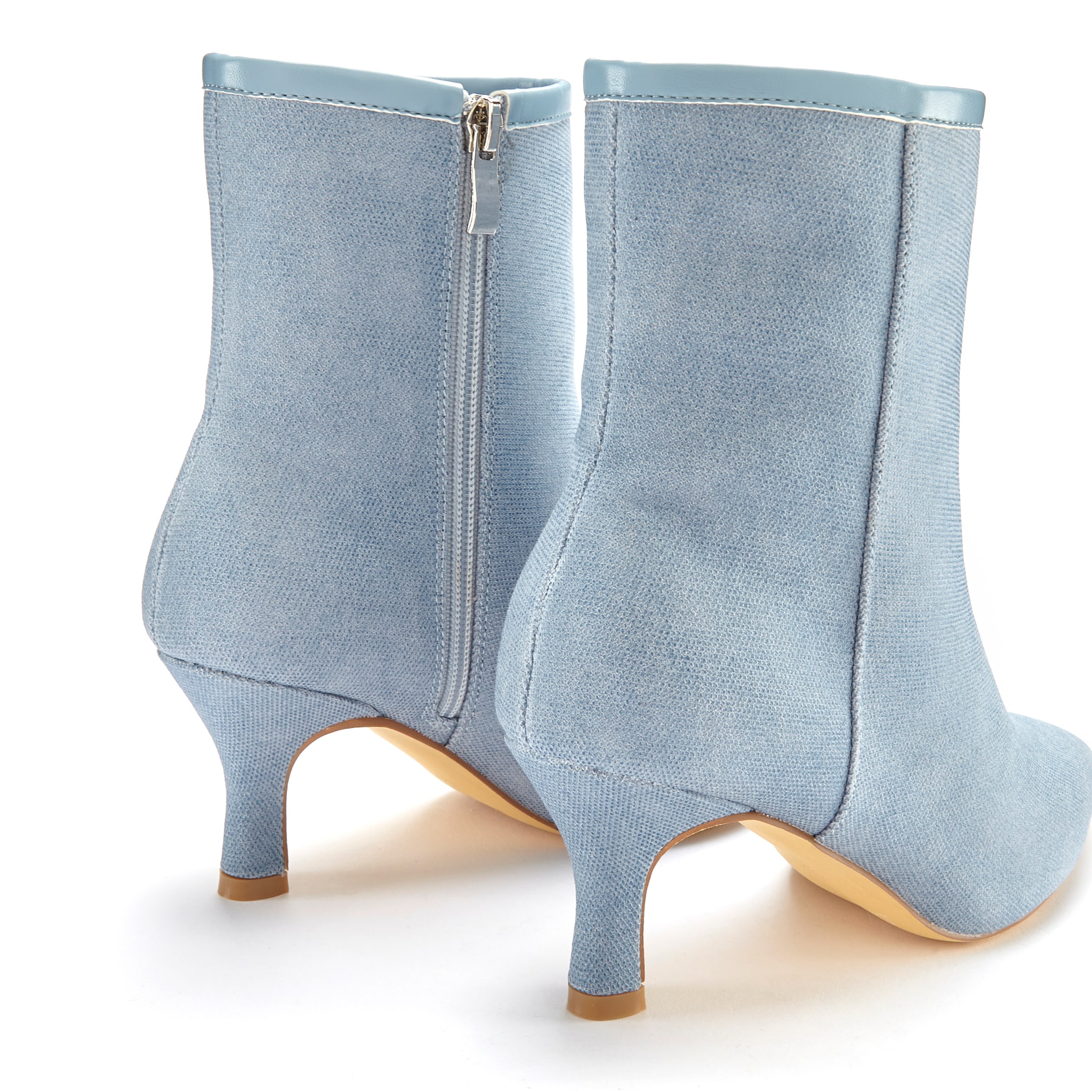 LASCANA Stiefelette, High-Heel Ankle Stiefel in Denim-Optik VEGAN