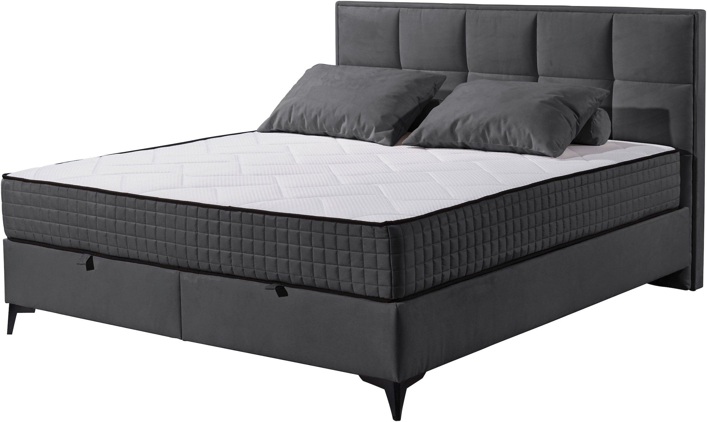 ED EXCITING DESIGN Boxbett »Monroe inkl. Bettkasten, erhältlich in den Breiten 160cm & 180cm« Duo-Matratze - feste Seite mit Kokosmatte