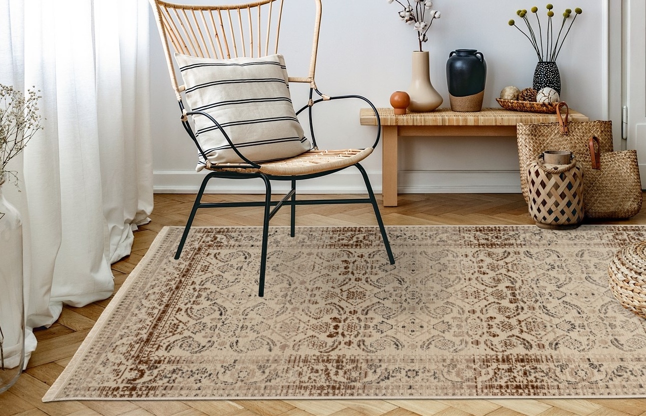 Image of Kayoom Teppich "Charu 600" rechteckig 3,5 mm Höhe Vintage Look, Flachgewebe, Wohnzimmer