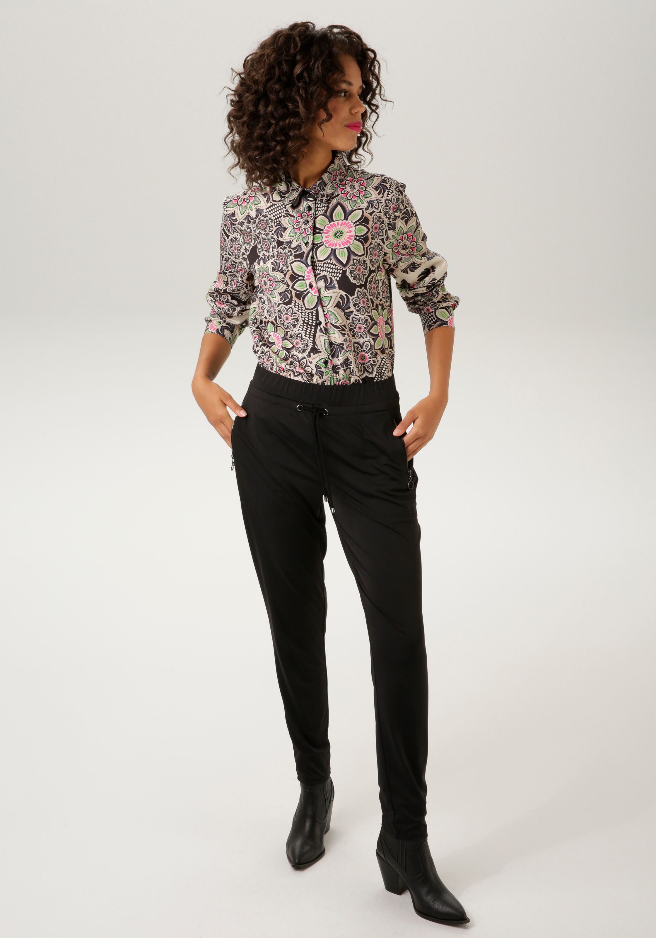 Aniston CASUAL Hemdbluse, mit sensationellem Mandala-Blumendruck