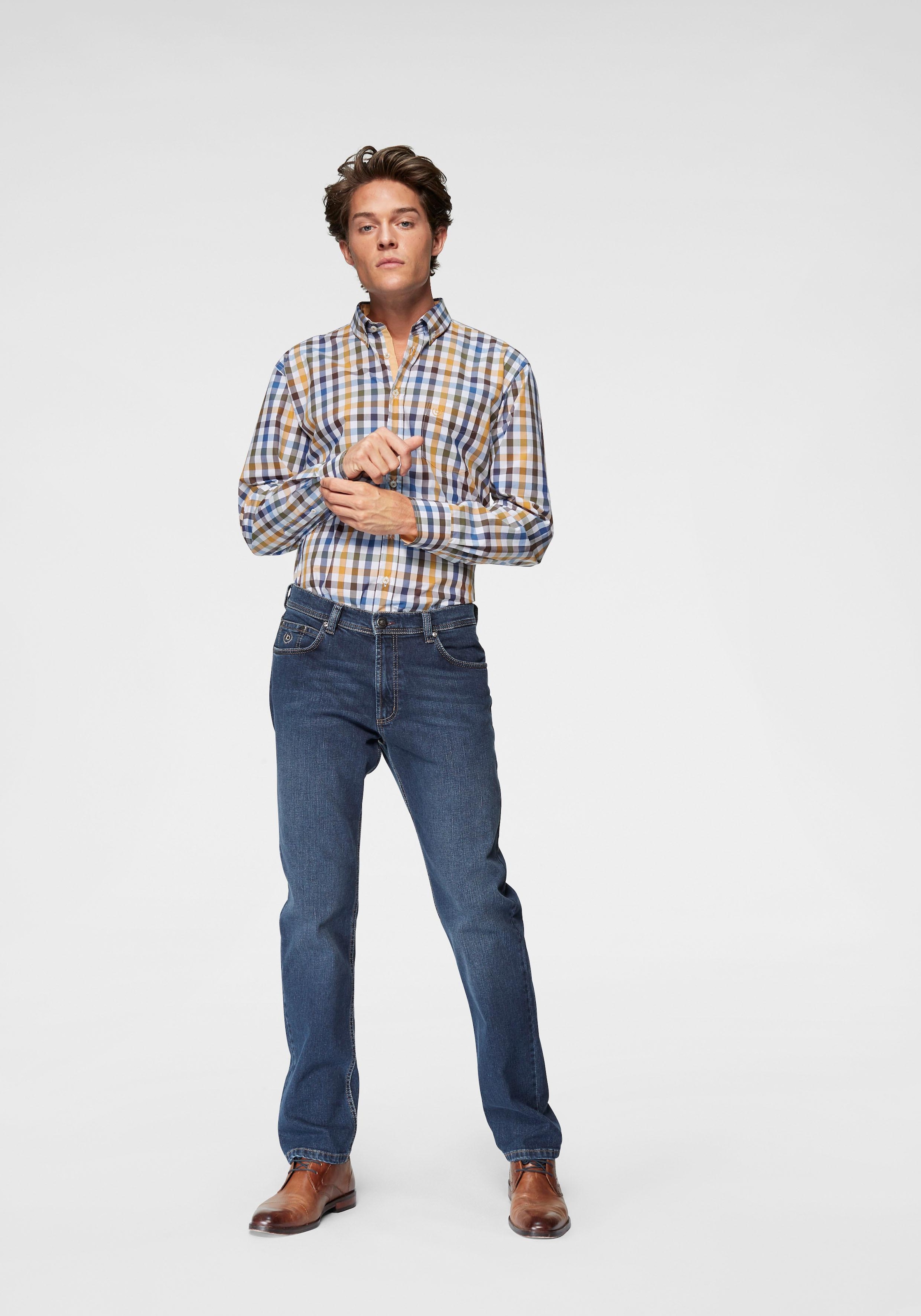 bugatti 5-Pocket-Jeans, Regular-fit, 2farbige Kontrastnähte