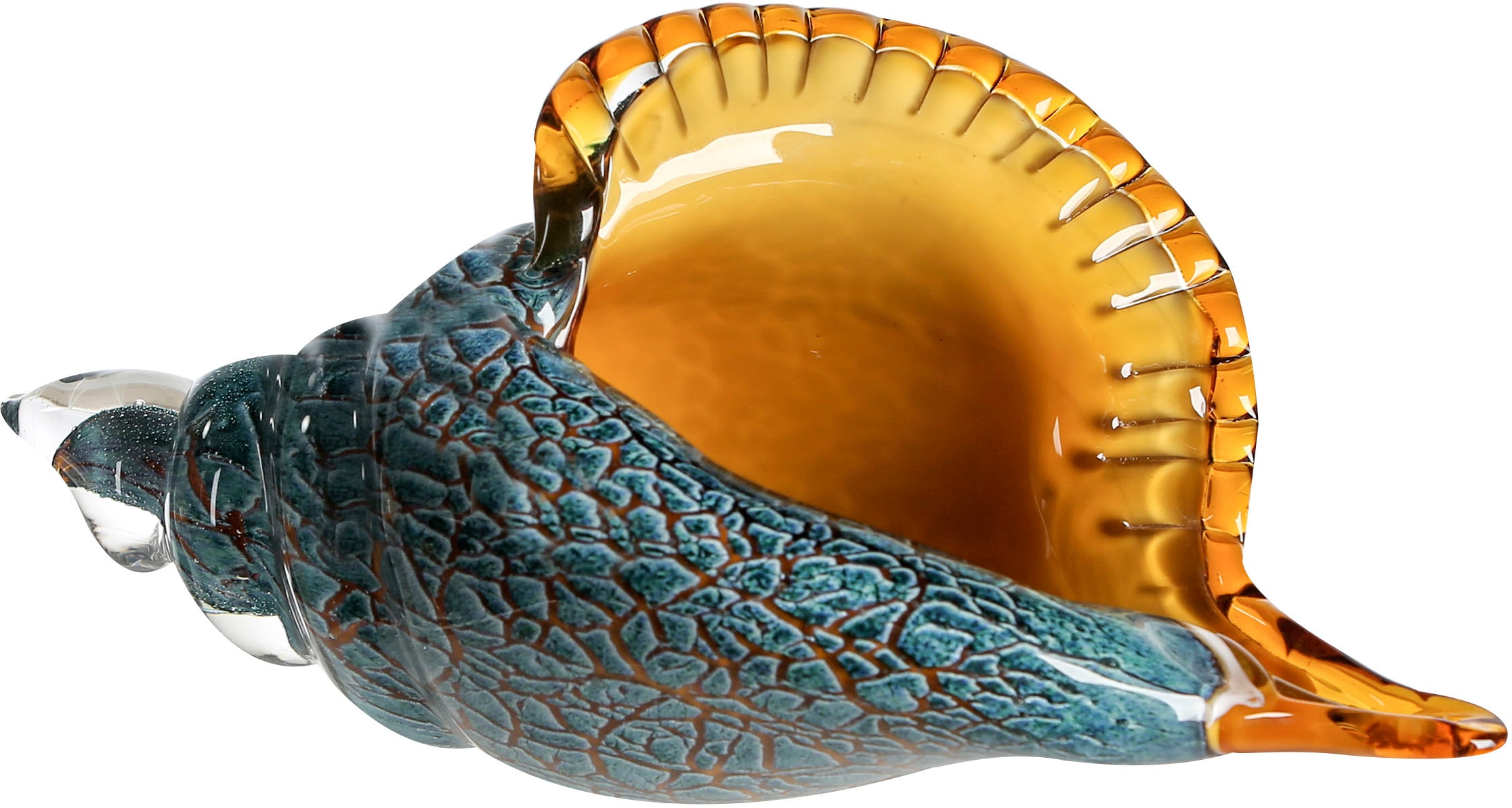 Image of Casablanca by Gilde Dekoobjekt "Skulptur Riesenmuschel" Höhe 13 cm, durchgefärbtes Glas, maritim, Wohnzimmer