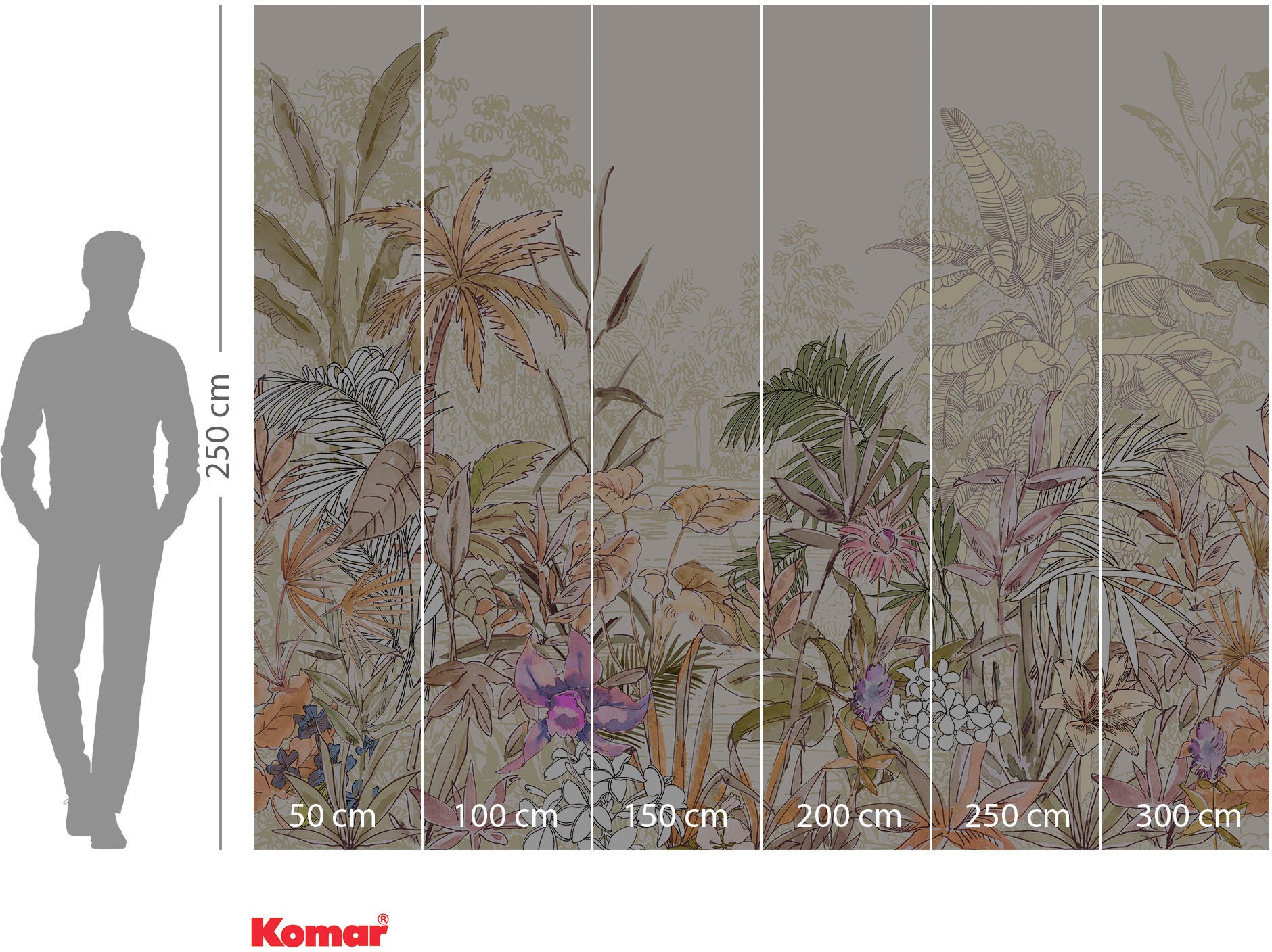 Komar Vliestapete »Digitaldruck Vlies -  Humided Heat - Grösse 300 x 250 cm« bedruckt glatt Wohnzimmer, Schlafzimmer