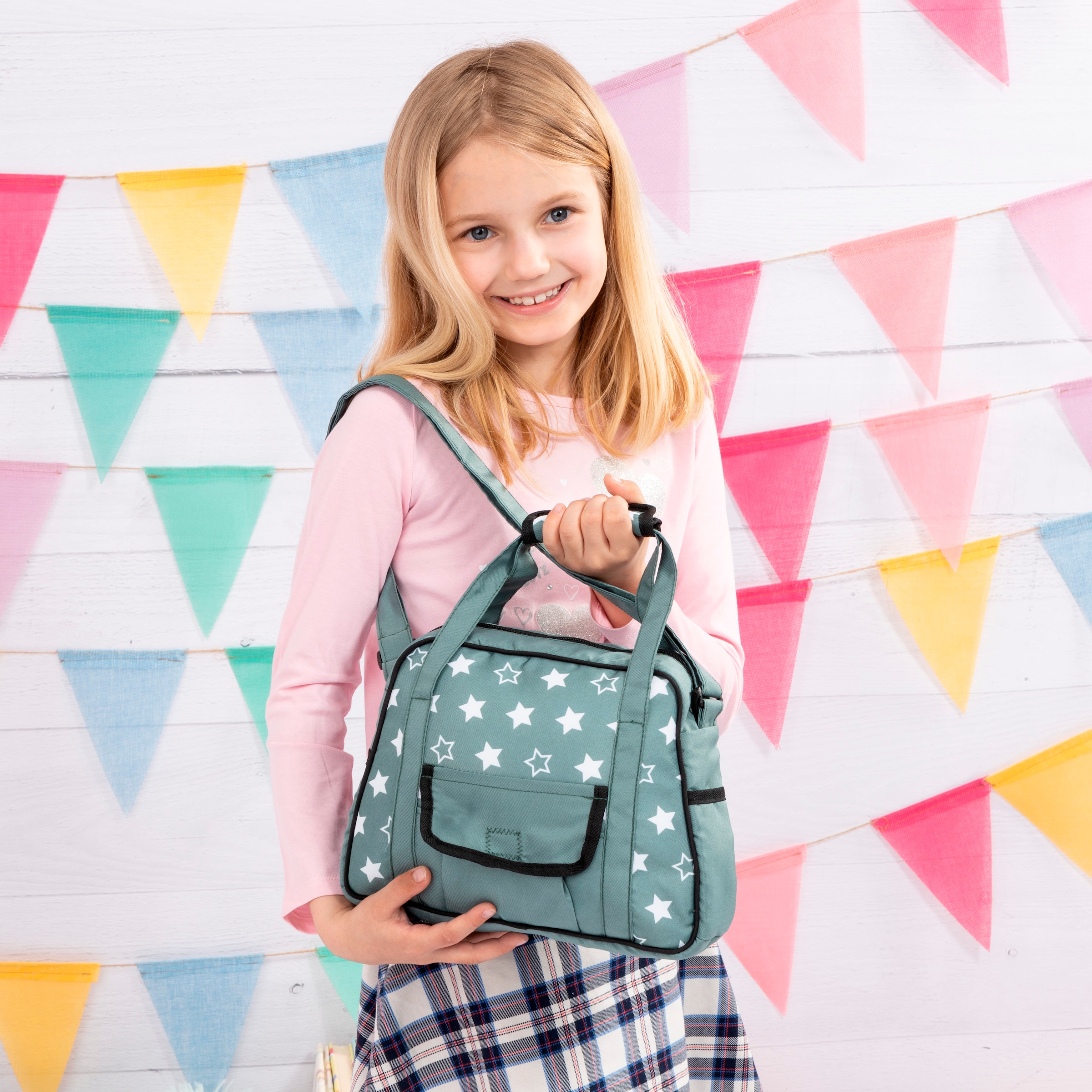 Bayer Sac à langer de poupée »grün Sterne«