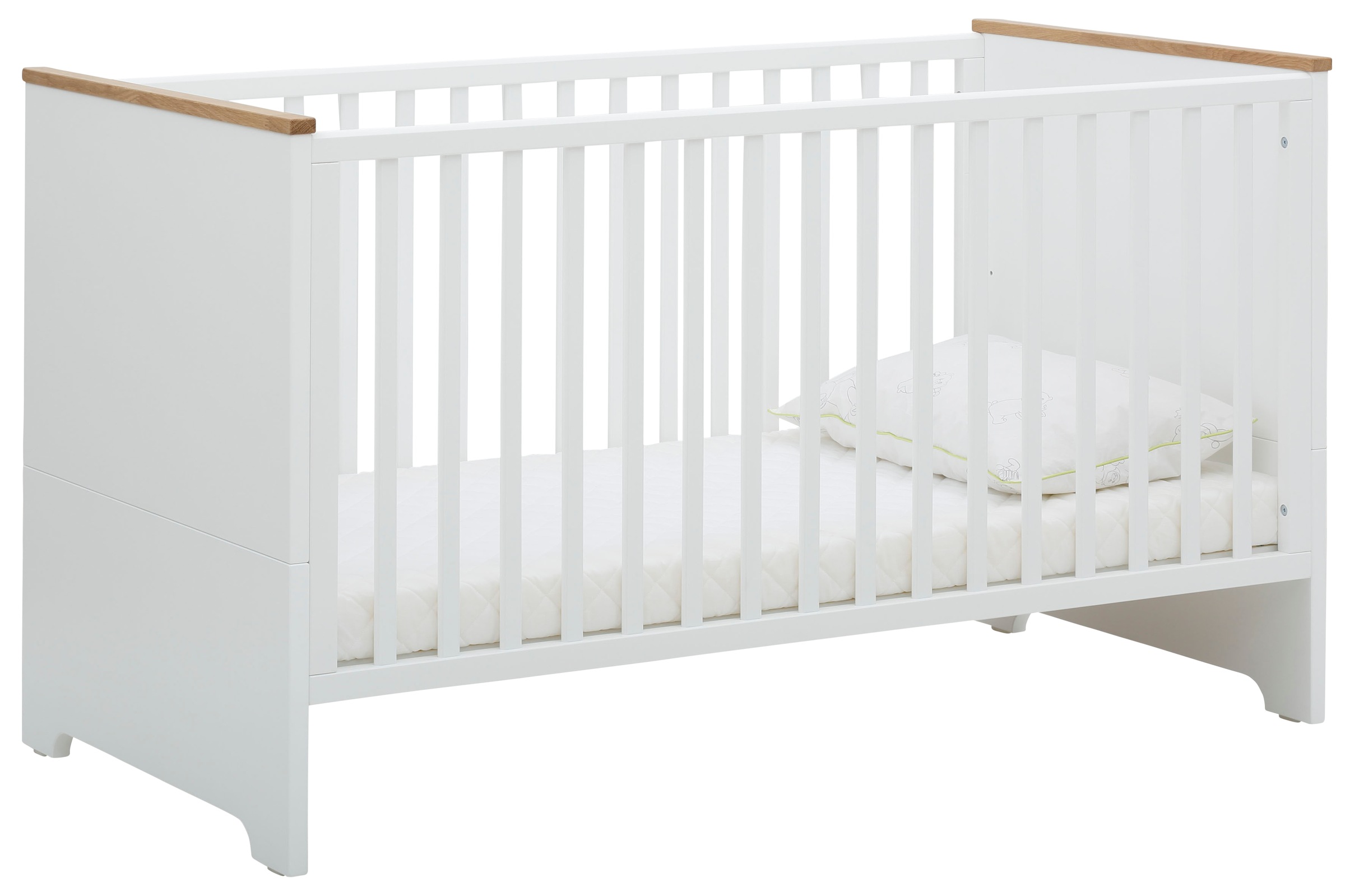 Image of Lüttenhütt Babybett »Lauris, weiss/eiche«, FSC®-Holz aus gewissenhaft bewirtschafteten Wäldern bei Ackermann Versand Schweiz