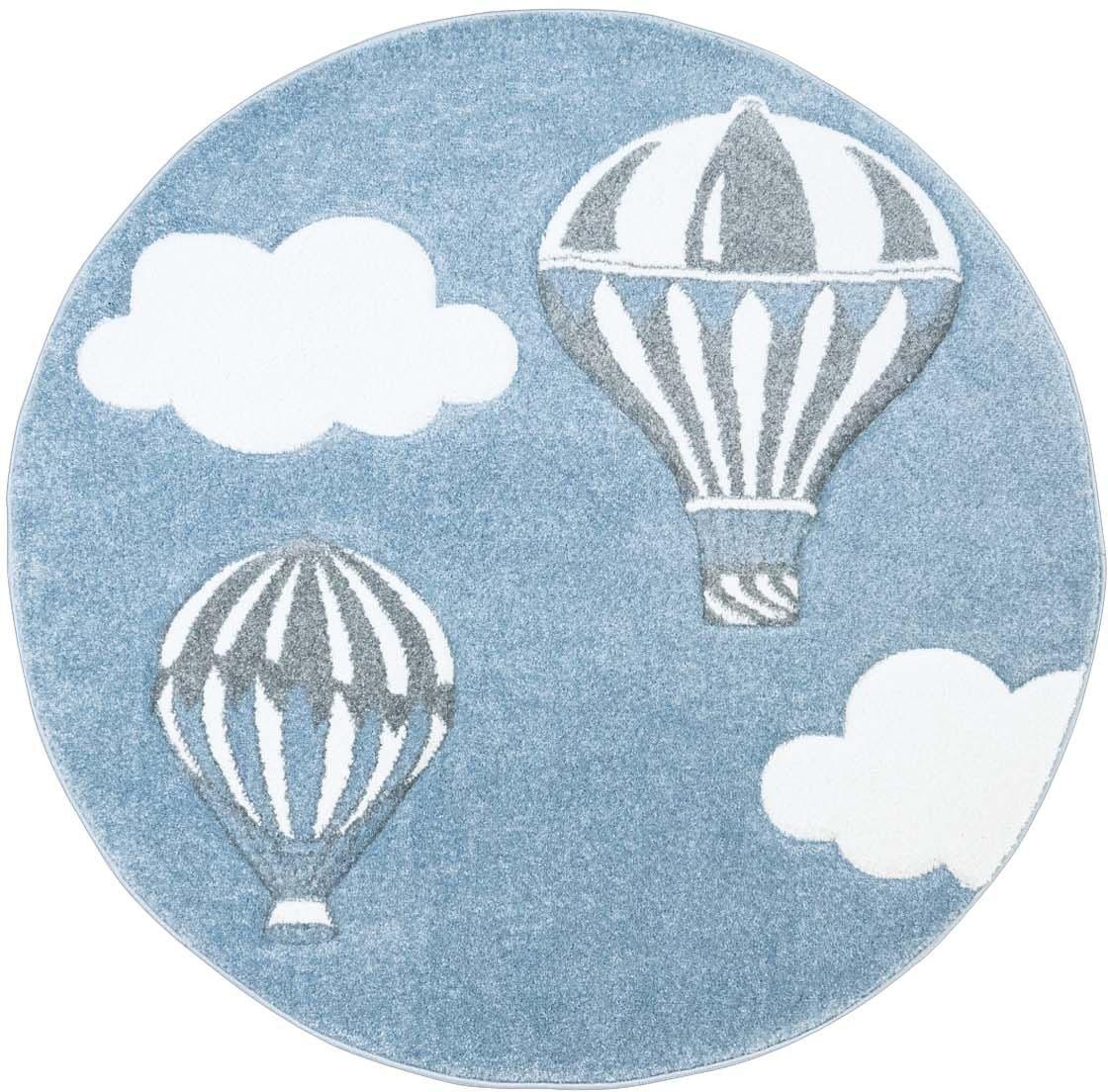 Image of Carpet City Kinderteppich »Bueno Kids 1456«, rund, 13 mm Höhe, Spielteppich, Heiss-Luftballon, 3D-Effekt, Weich, Pflegeleicht, Kinderzimmer bei Ackermann Versand Schweiz