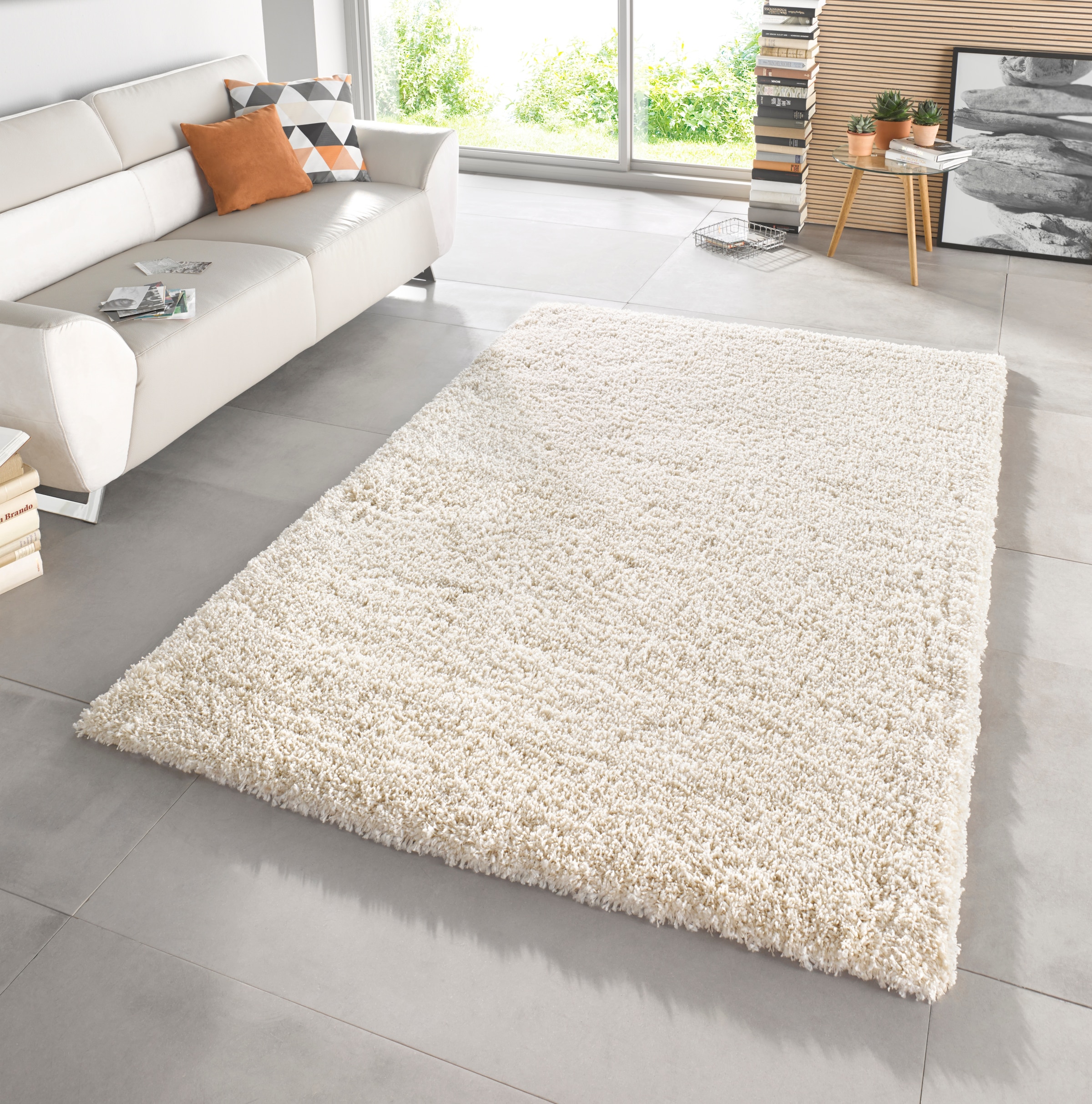 Image of HANSE Home Hochflor-Teppich "Venice" rechteckig 45 mm Höhe meliert, Shaggy, dichter Flor, Uni, robust, Langflor, Wohnzimmer