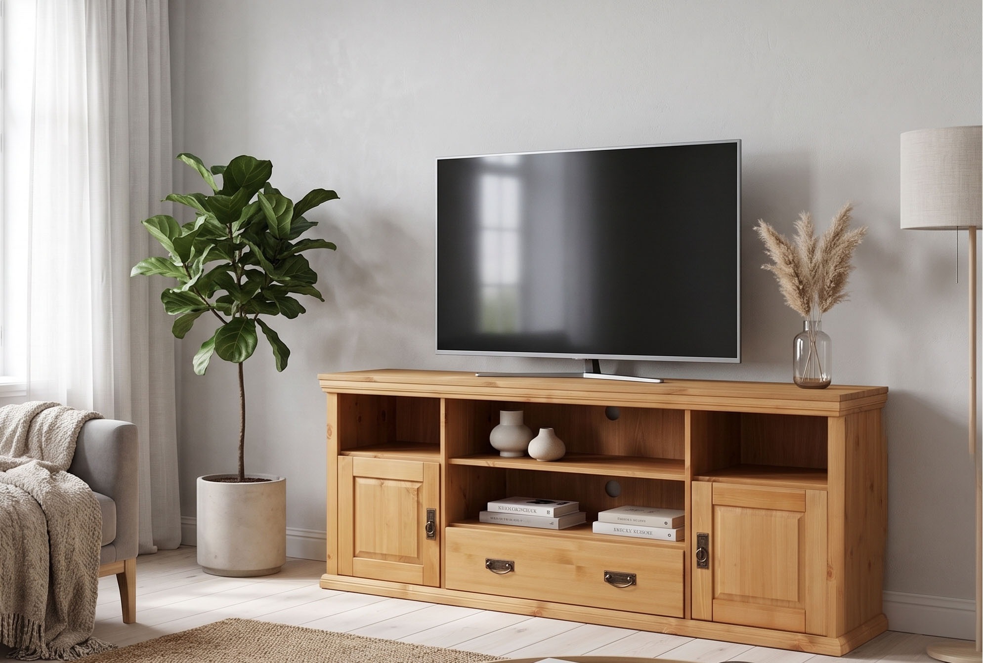 Image of GOODproduct Lowboard "Konrad TV-Board, TV-Kommode" Breite 169 cm, Höhe 67 cm, Metallgriffe, Kabeldurchführung