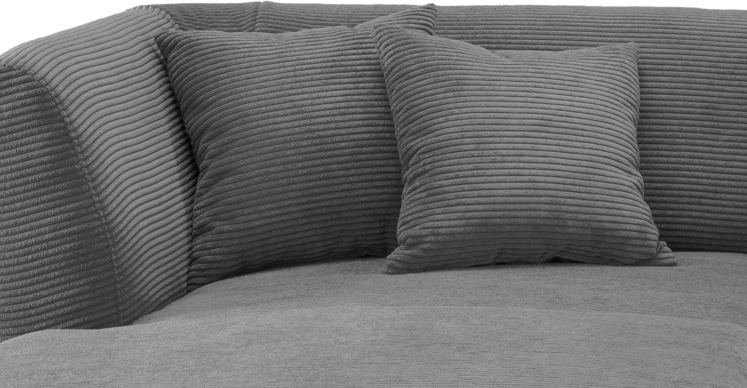 INOSIGN Ecksofa »Colori L-Form«, Holzfussfarbe wählbar, inkl. 4x Zierkissen