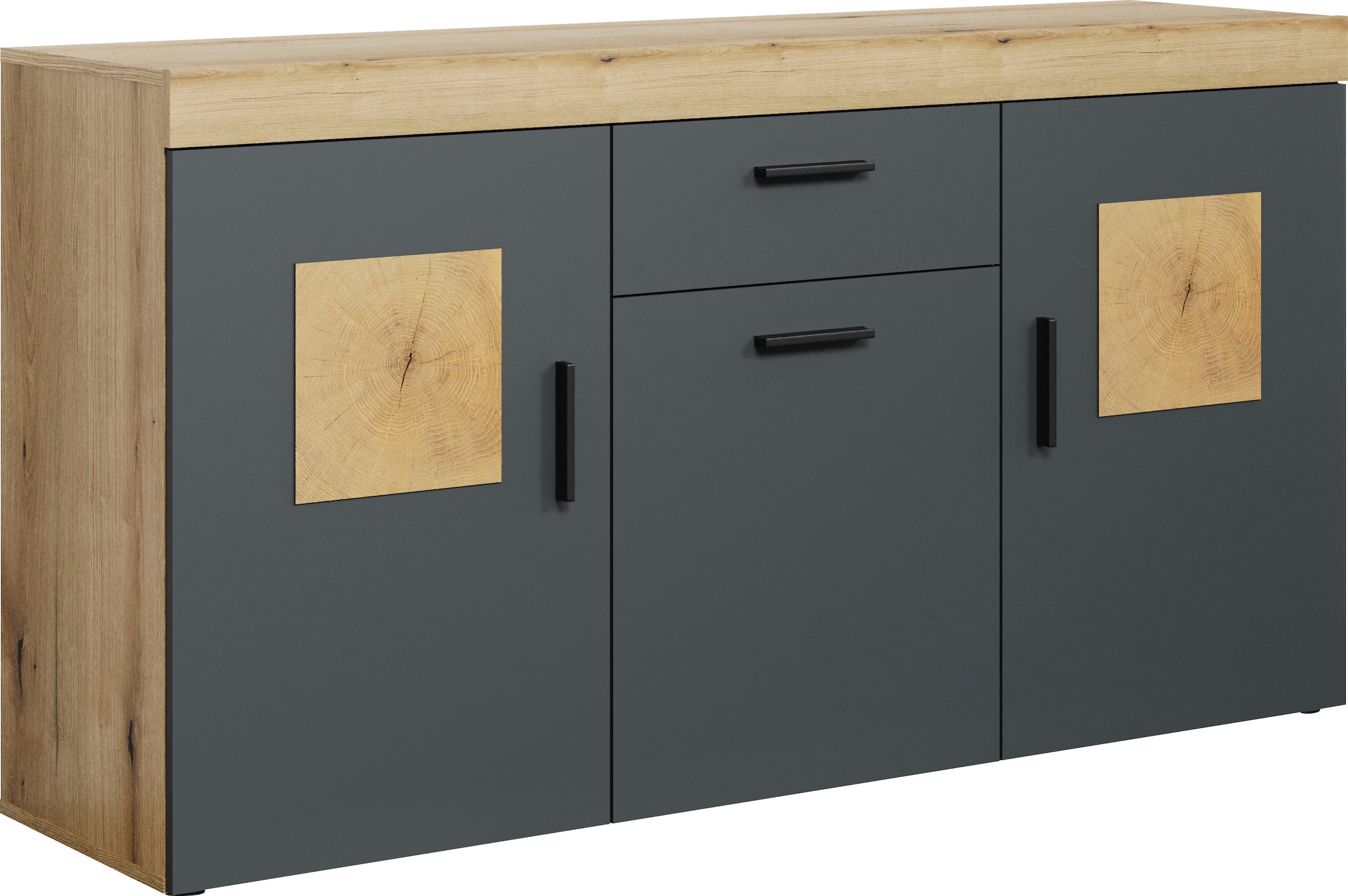 Home affaire Sideboard »Ghent« Packung, 1 Stk. tlg. Sideboard mit 3 Türen & 1 Schublade - (B/T/H) 160/42/86 cm
