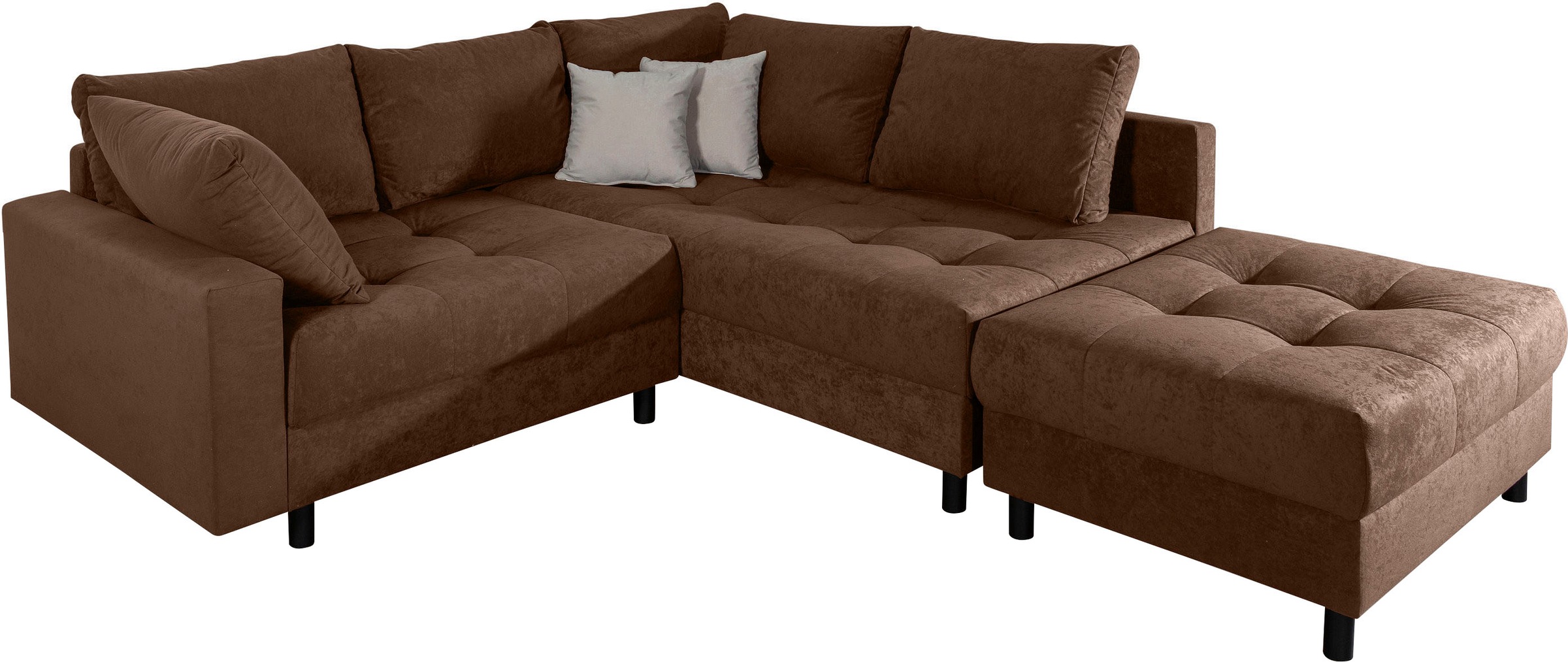 COLLECTION AB Ecksofa »Antonia L-Form, B: 215 cm« Ecksofa, Rückenkissen, ottomane beidseitig montierbar, Bonnelfederkern