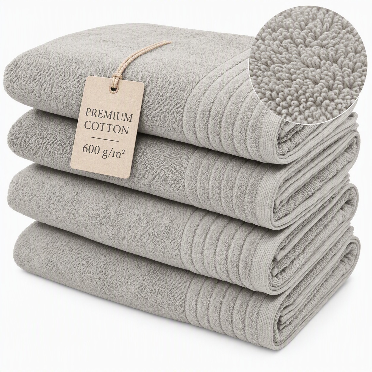 GOODproduct Serviettes de douche »Sanremo Premium, Premium Handtücher, 600 gr/m², 70x140cm« avec bordure, moelleux et doux, qualité épaisse, garantie 5 ans
